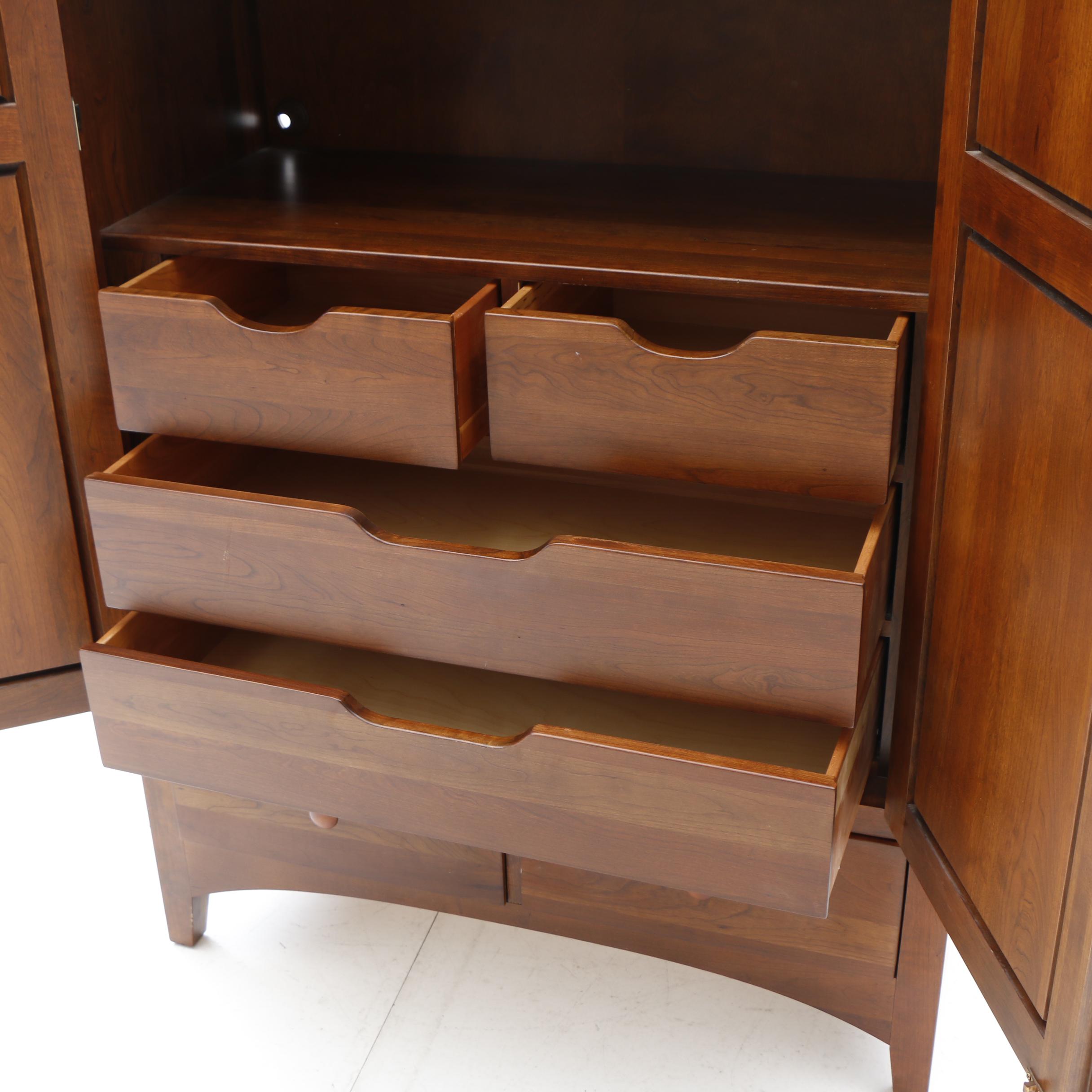 Shaker Style Cherry Wardrobe by Ethan Allen