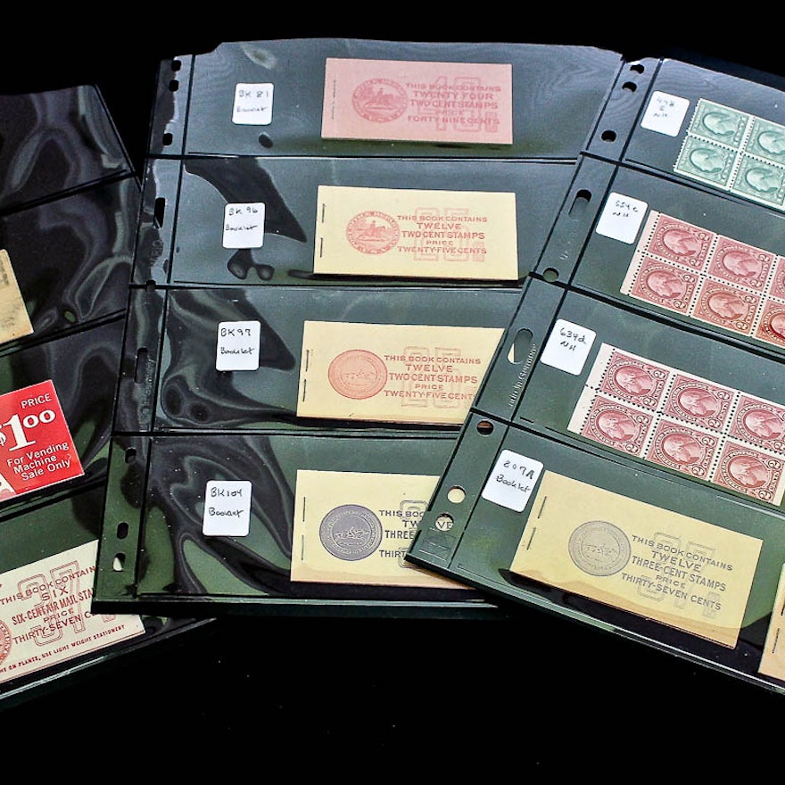 Group of U.S. Postage Stamp Booklets and Panes