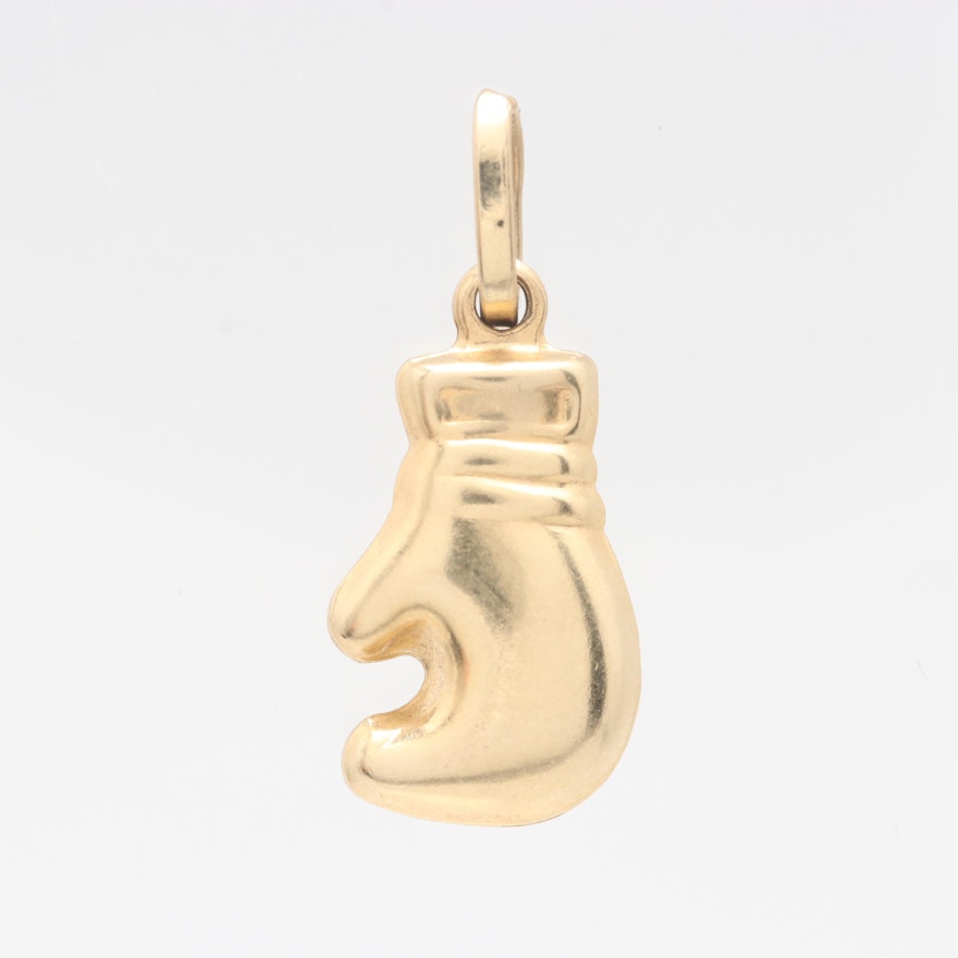 Italian 14K Yellow Gold Boxing Glove Pendant