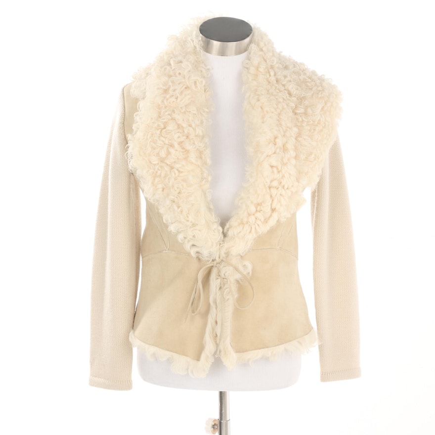 Oscar by Oscar de la Renta Petites Shearling and Knit Jacket