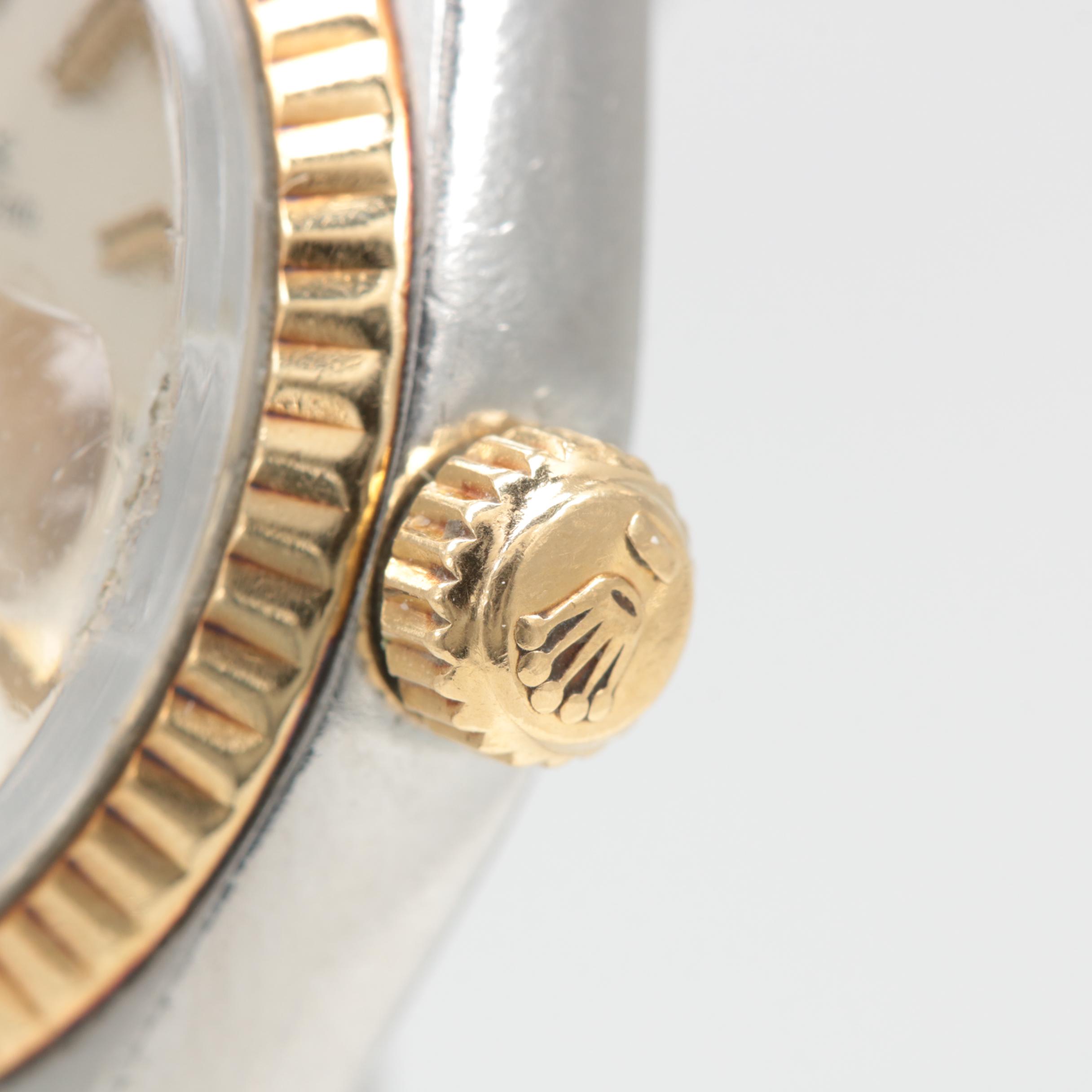 Circa 1973 Rolex Oyster Perpetual Date 14K Yellow Gold Two Tone Watch