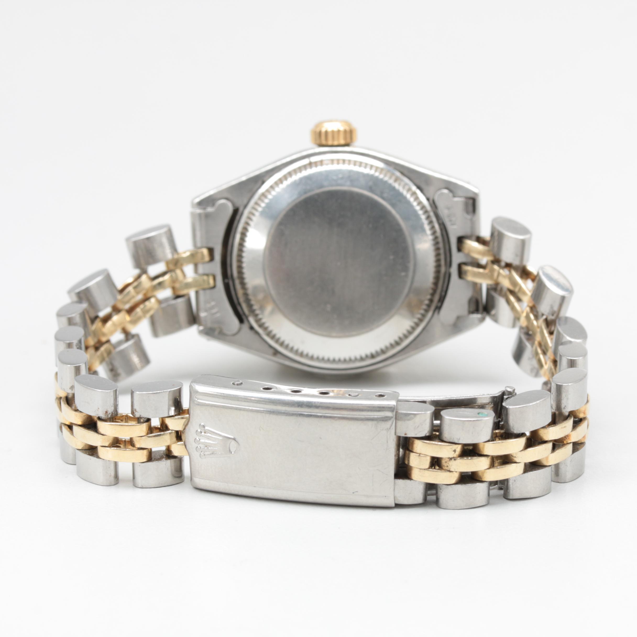 Circa 1973 Rolex Oyster Perpetual Date 14K Yellow Gold Two Tone Watch