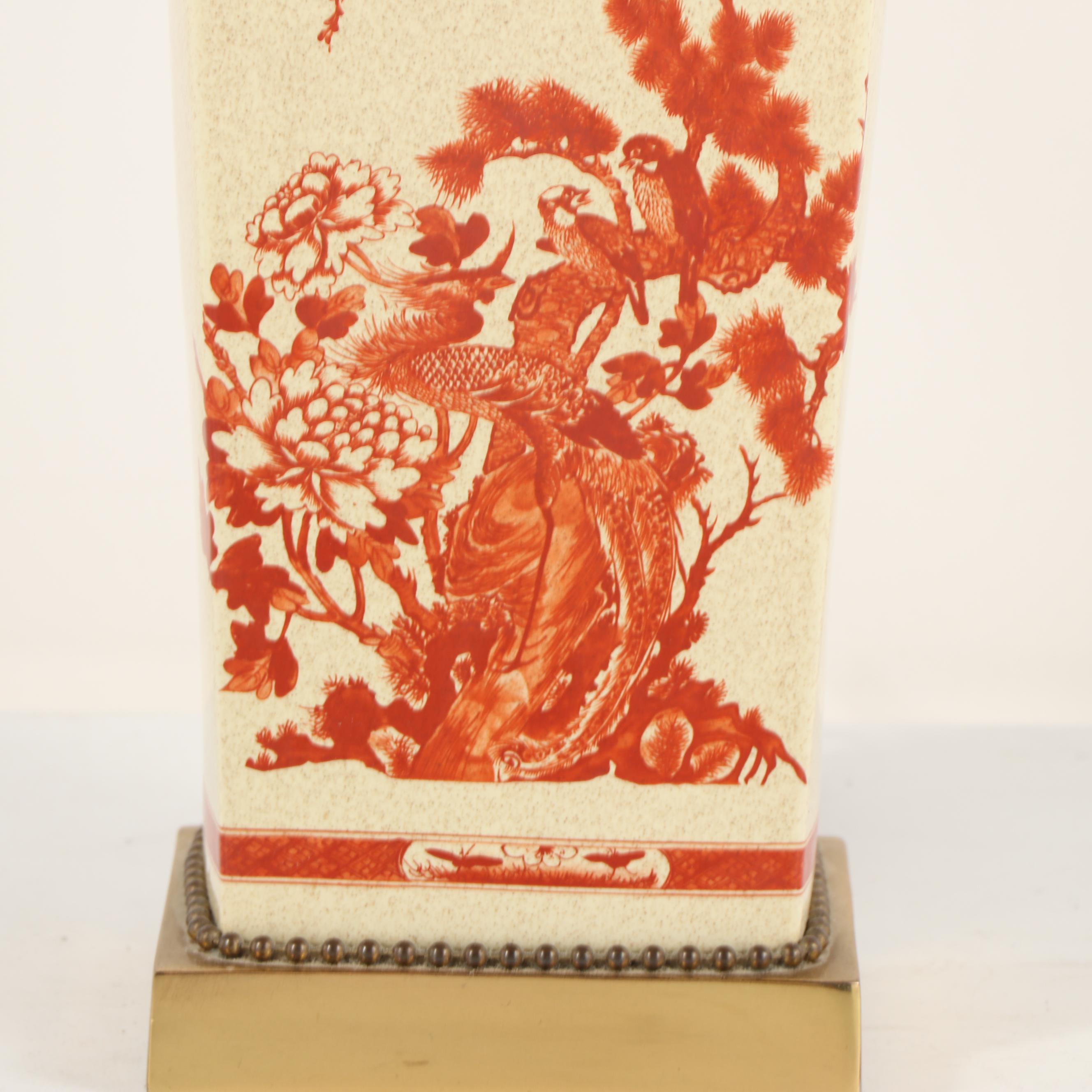Contemporary Chinoiserie Ceramic Lamp
