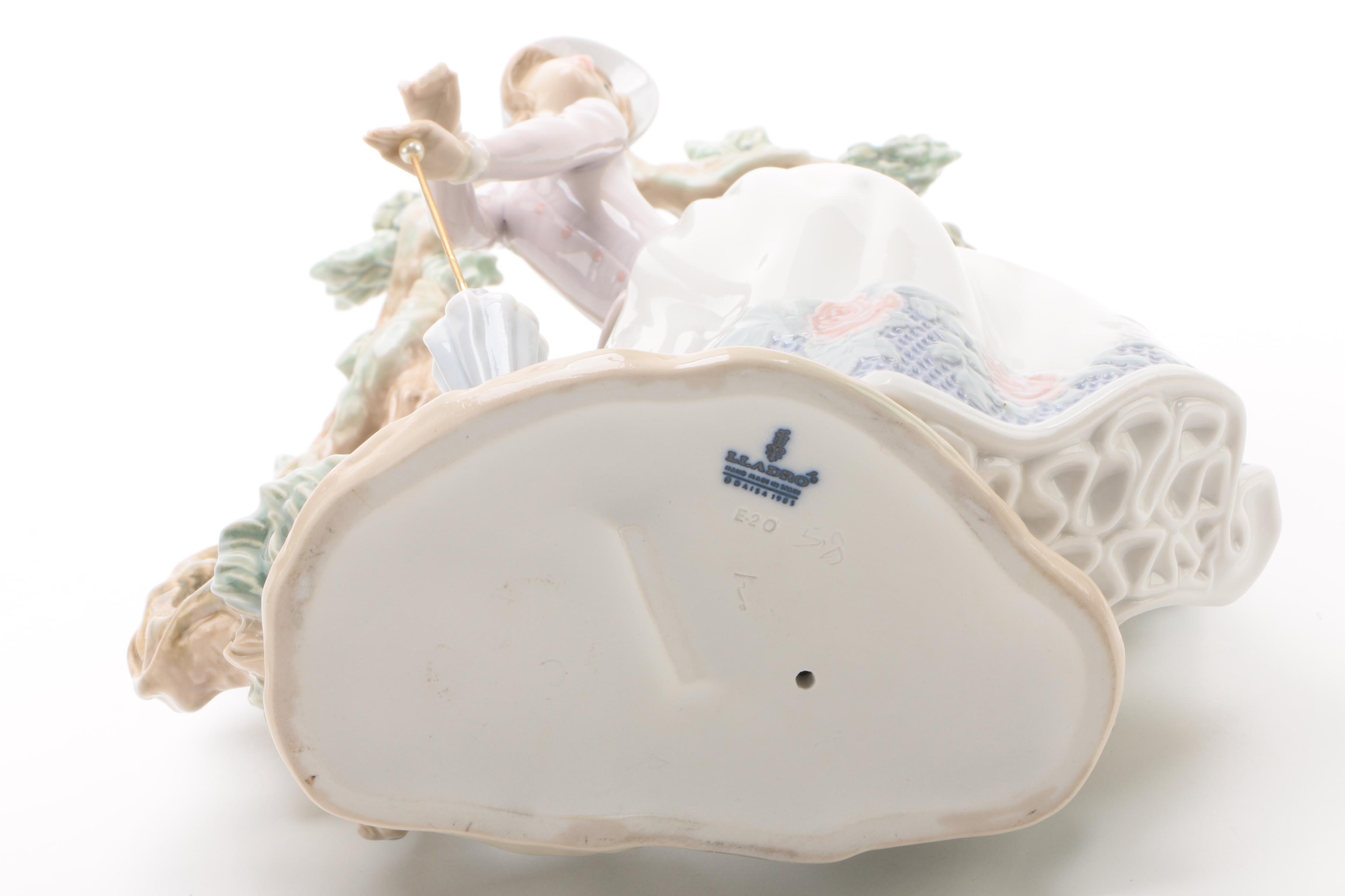 1985 Lladró "Girl Standing Under Trellis" Hand-Painted Porcelain Figurine