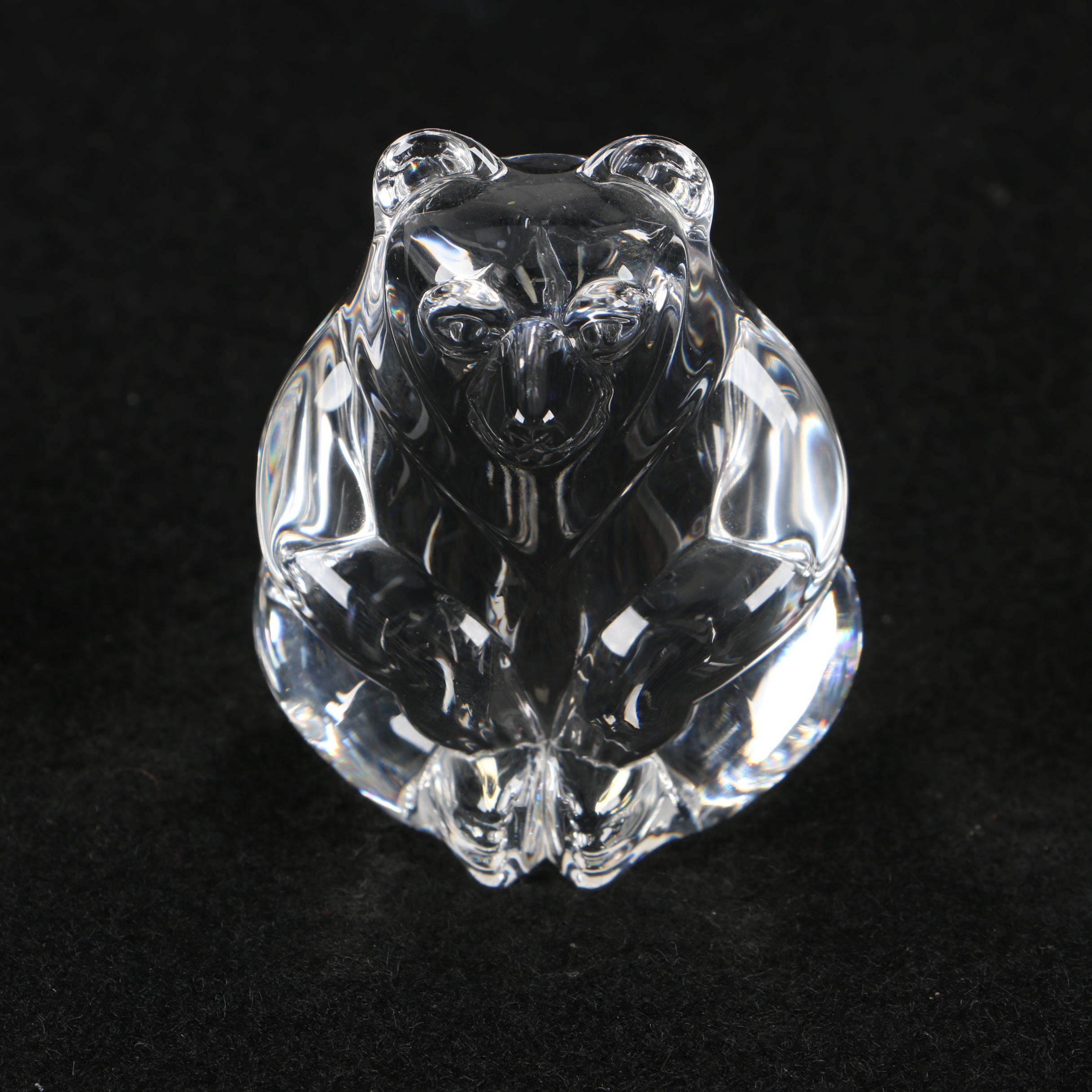 Steuben Glass Bear Hand Cooler