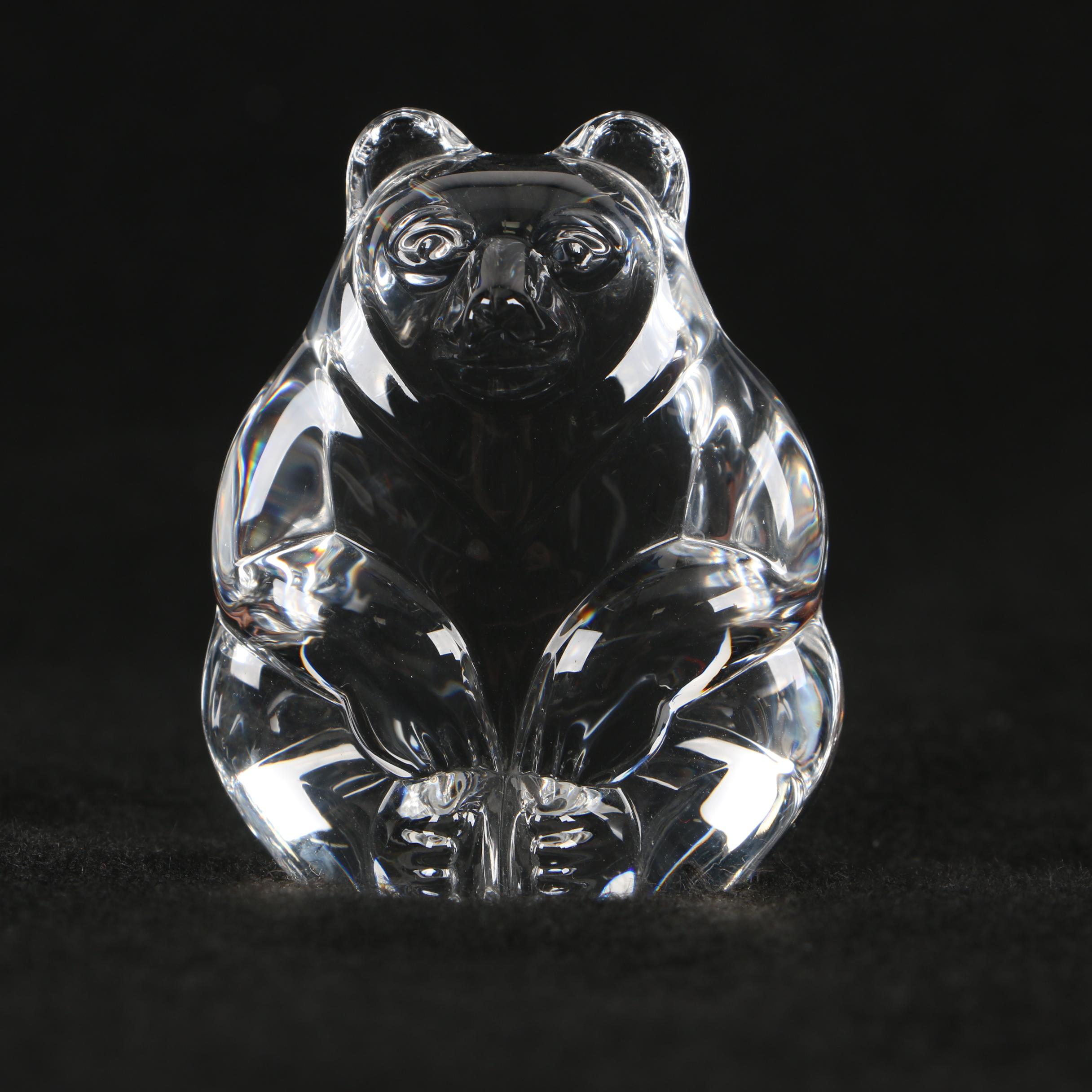 Steuben Glass Bear Hand Cooler