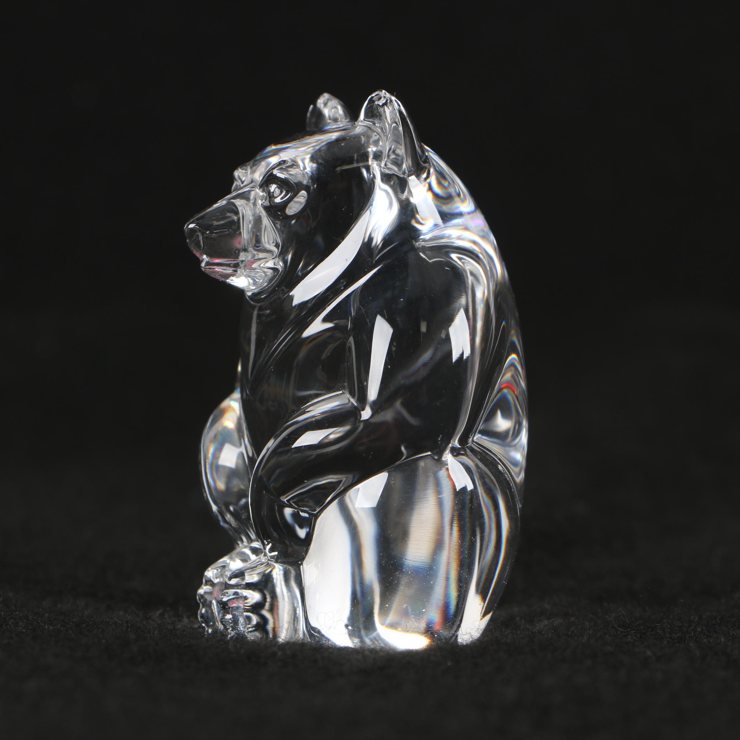 Steuben Glass Bear Hand Cooler