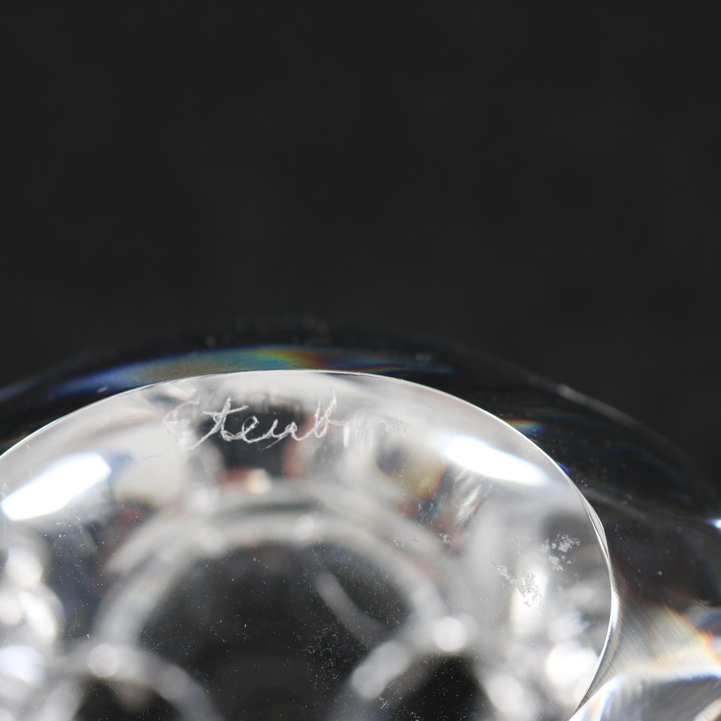 Steuben Glass Bear Hand Cooler