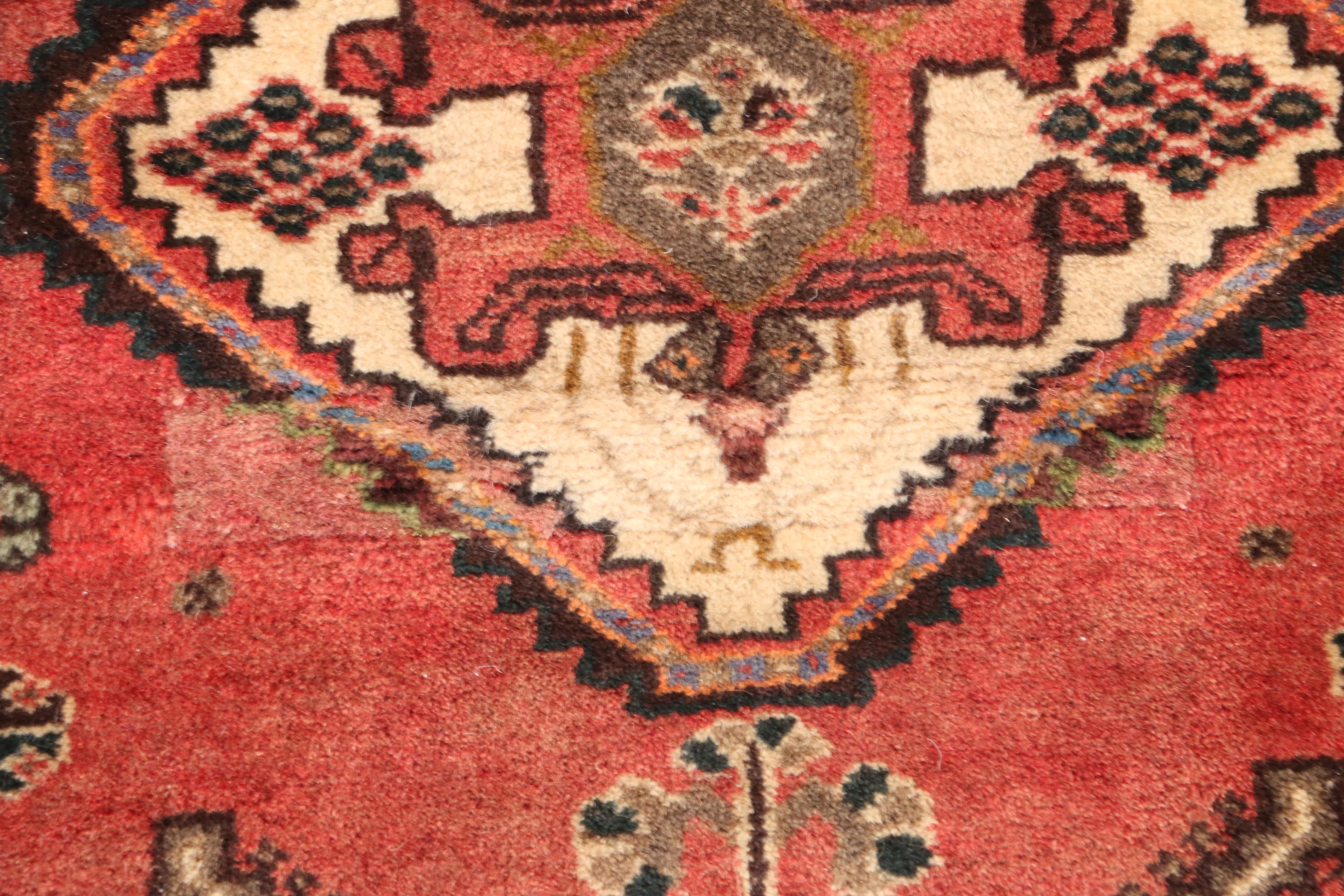 Hand-Knotted Persian Qashqai Wool Area Rug