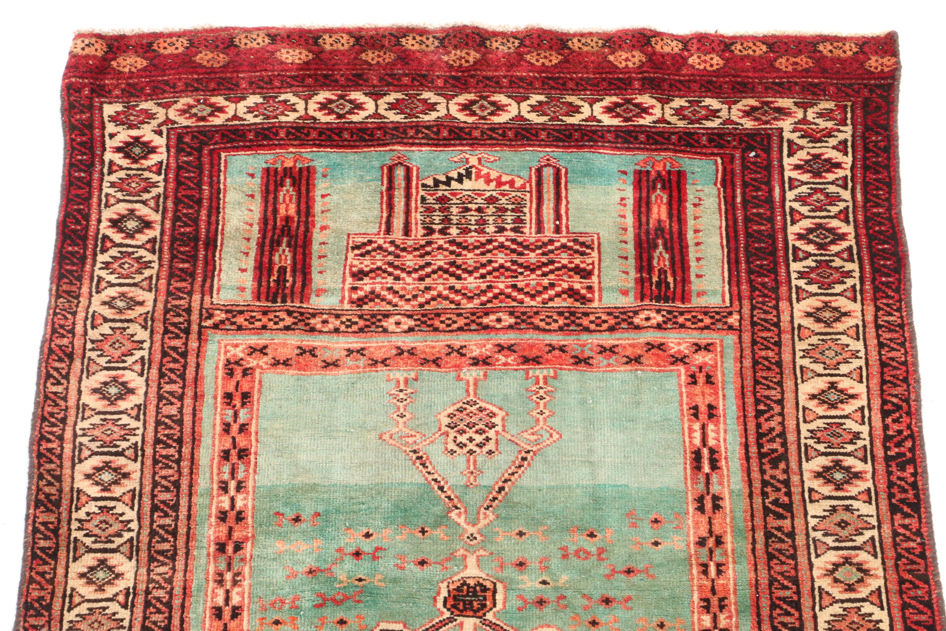 Hand-Knotted Persian Tribal Prayer Rug