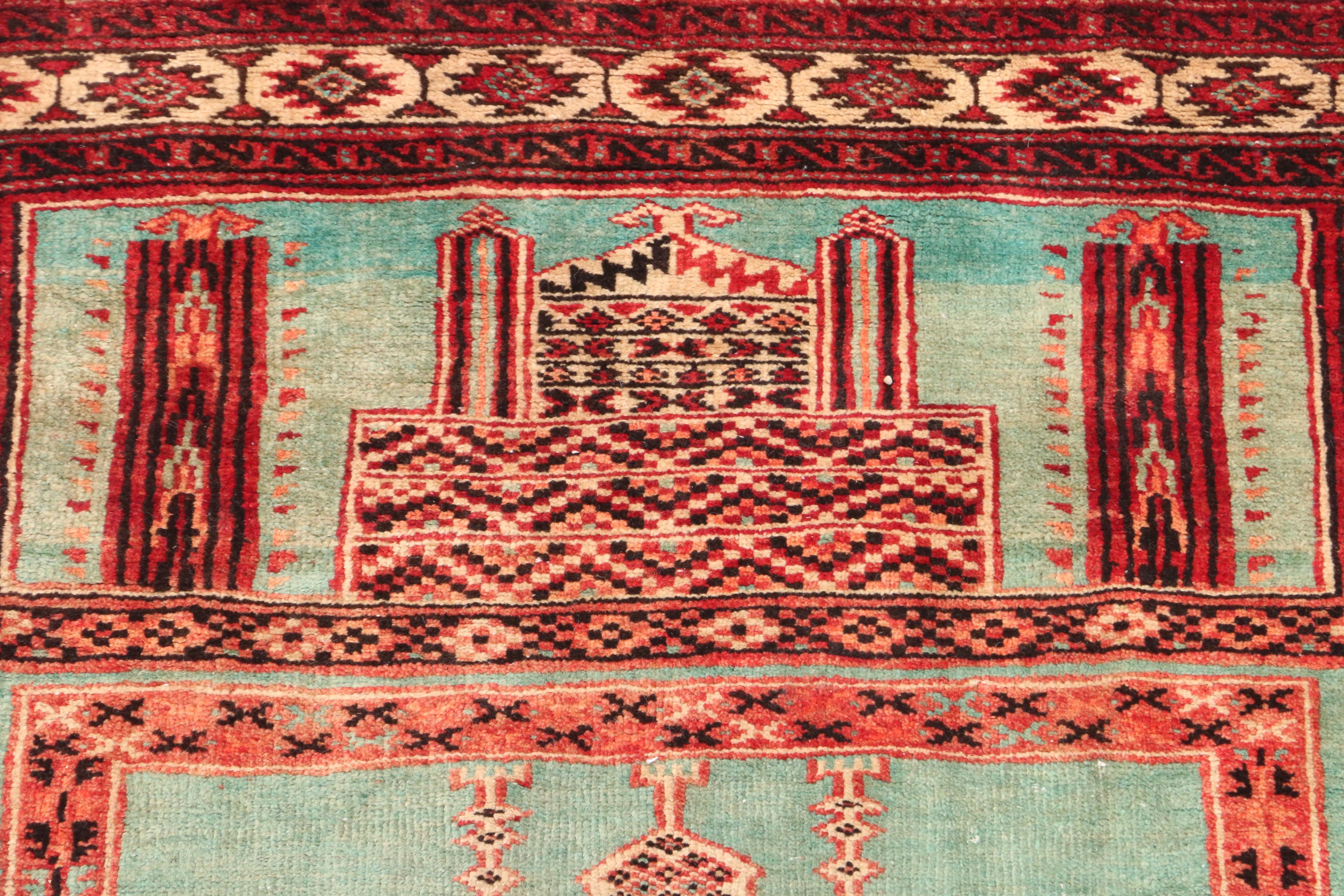 Hand-Knotted Persian Tribal Prayer Rug