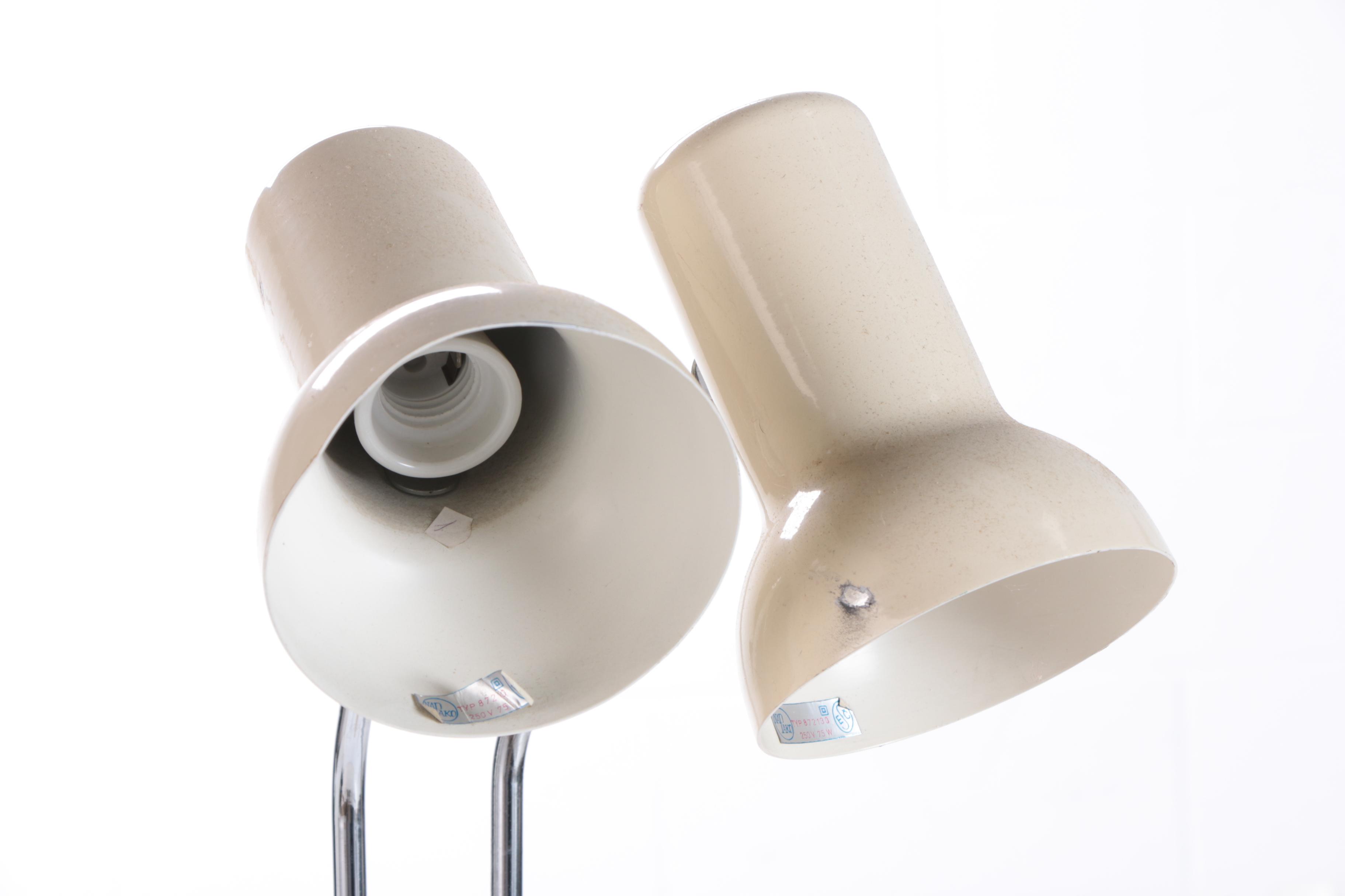 1960s Vintage Josef Hůrka for Napako Two-Arm Floor Task Lamp