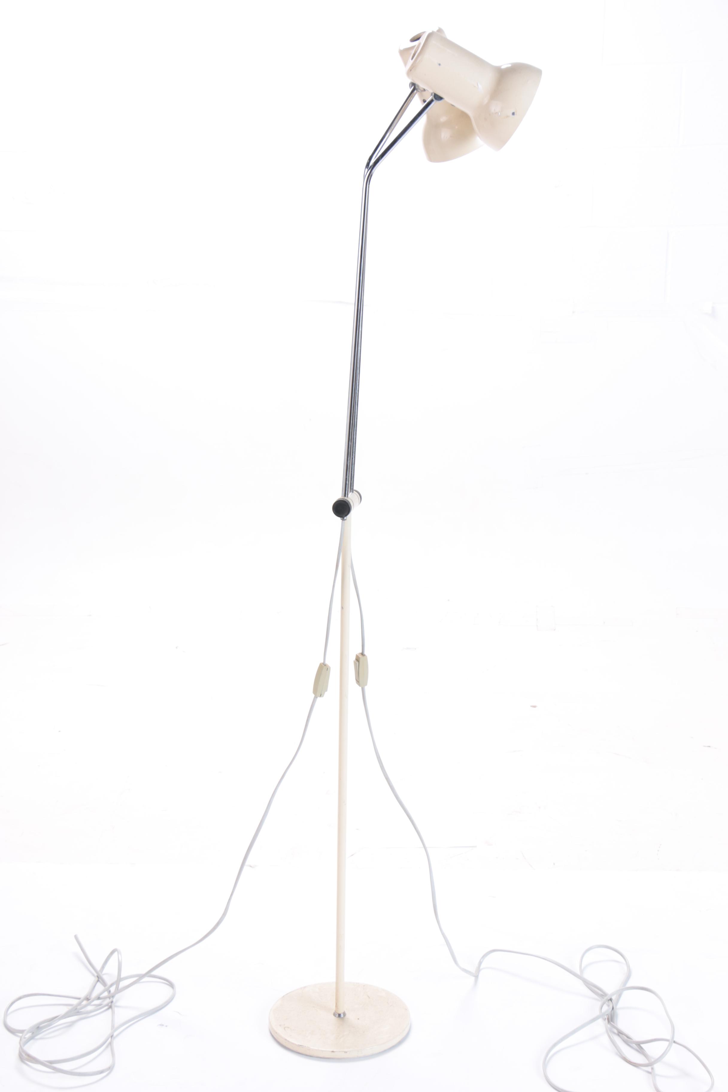 1960s Vintage Josef Hůrka for Napako Two-Arm Floor Task Lamp