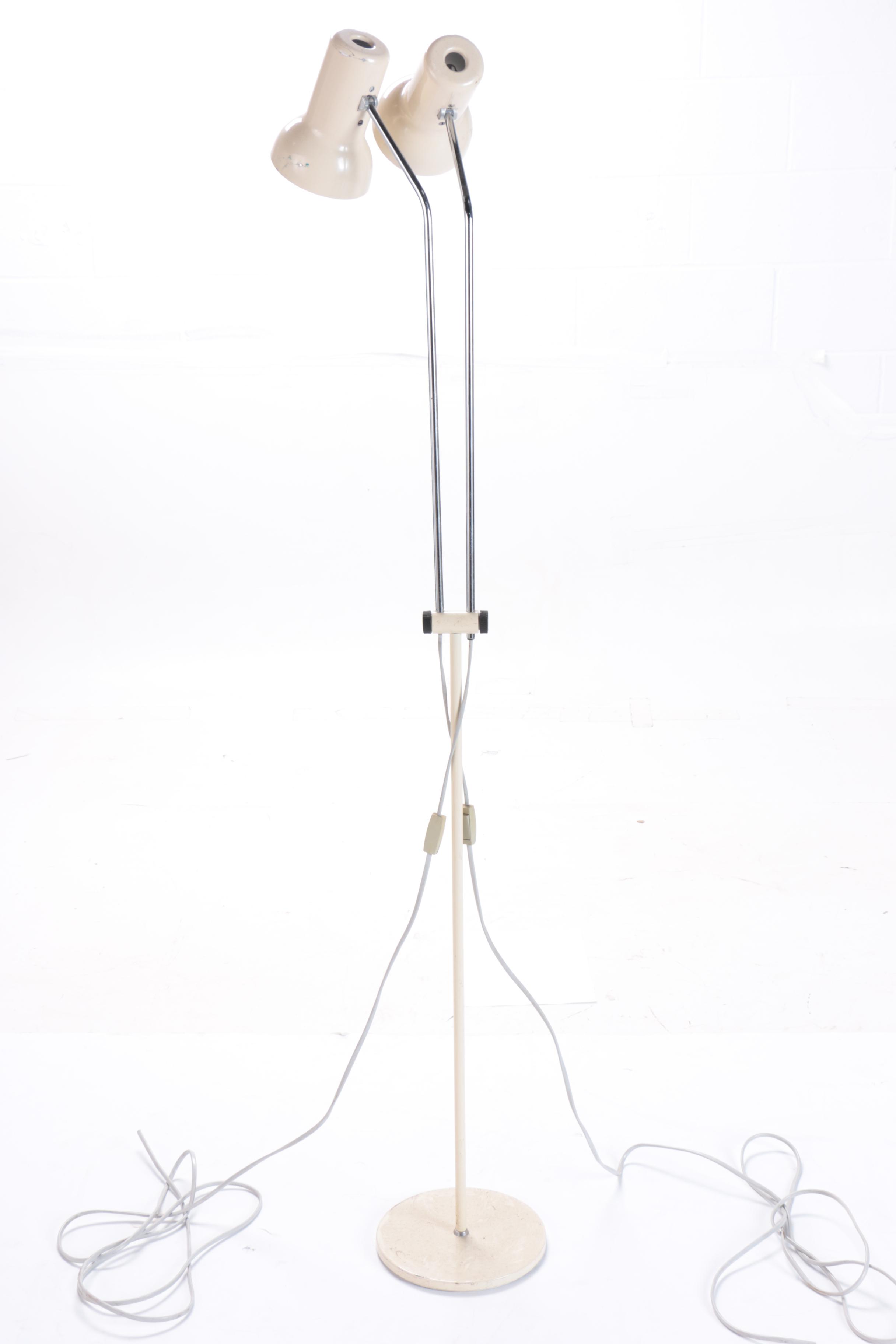 1960s Vintage Josef Hůrka for Napako Two-Arm Floor Task Lamp