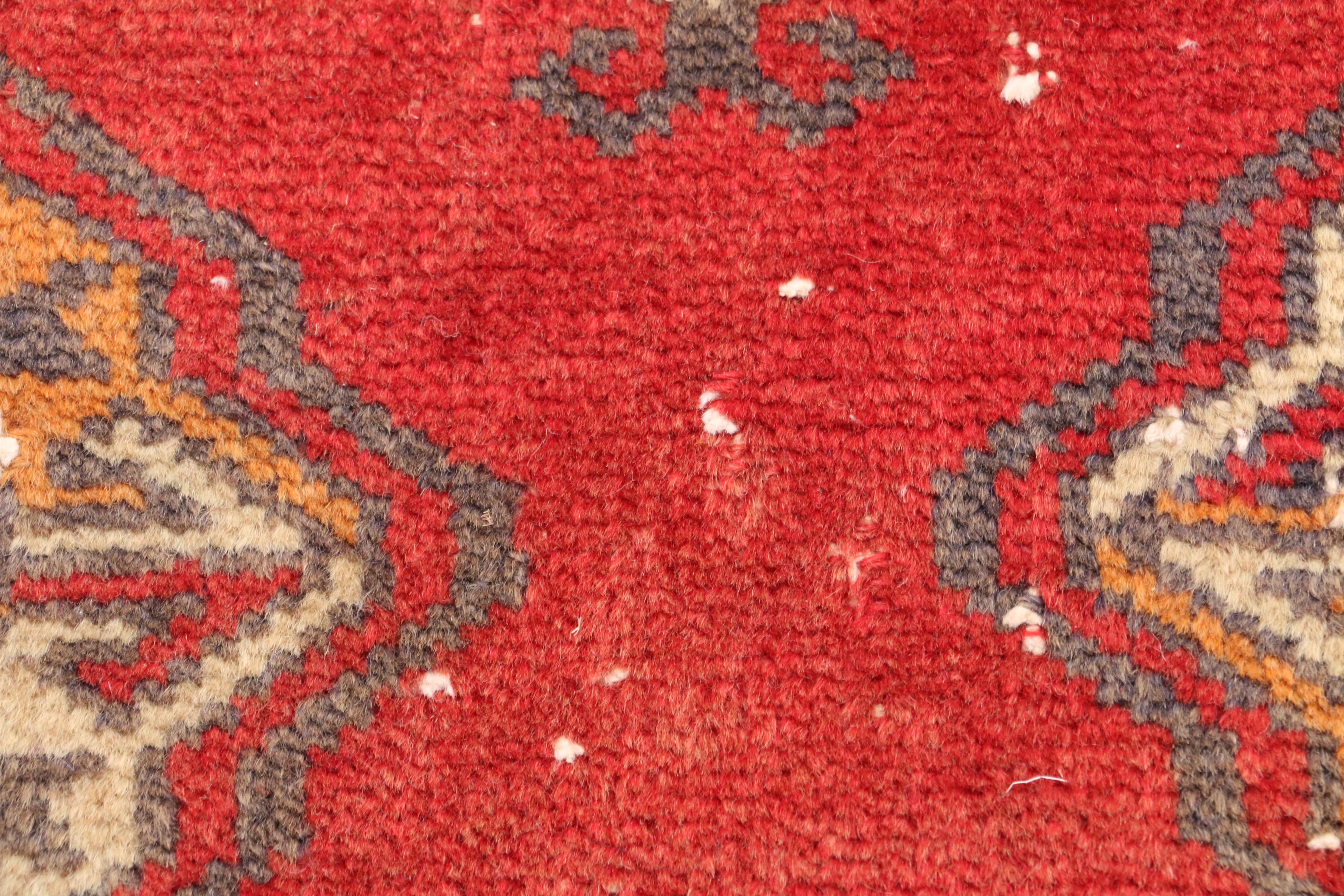 Vintage Hand-Knotted Russian Bokhara Wool Carpet Runner
