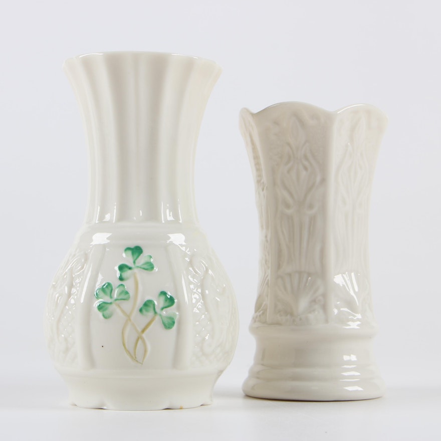 Contemporary Belleek Porcelain Vases