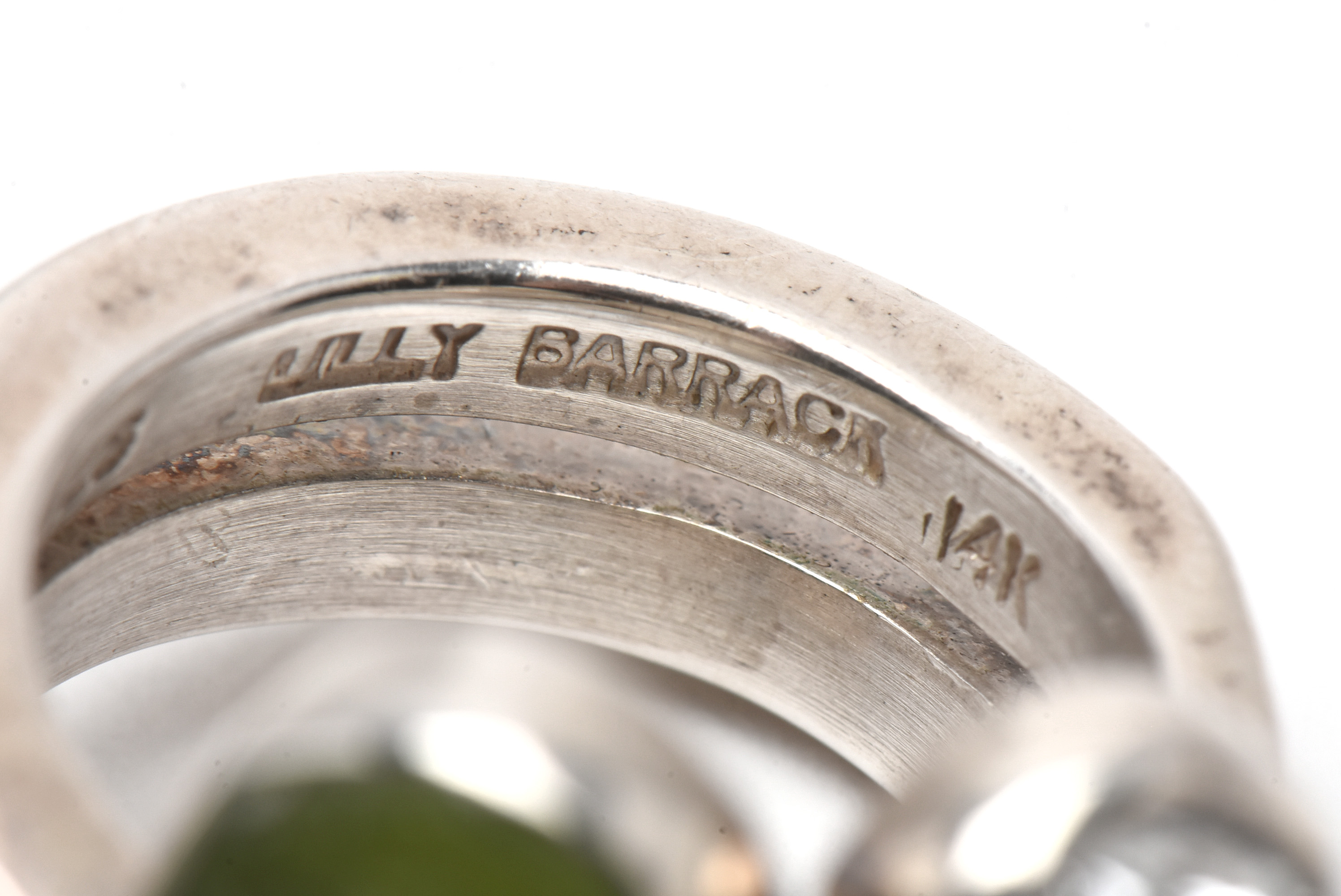 Lilly Barrack Sterling Silver Ring with Peridot and Quartz Stones