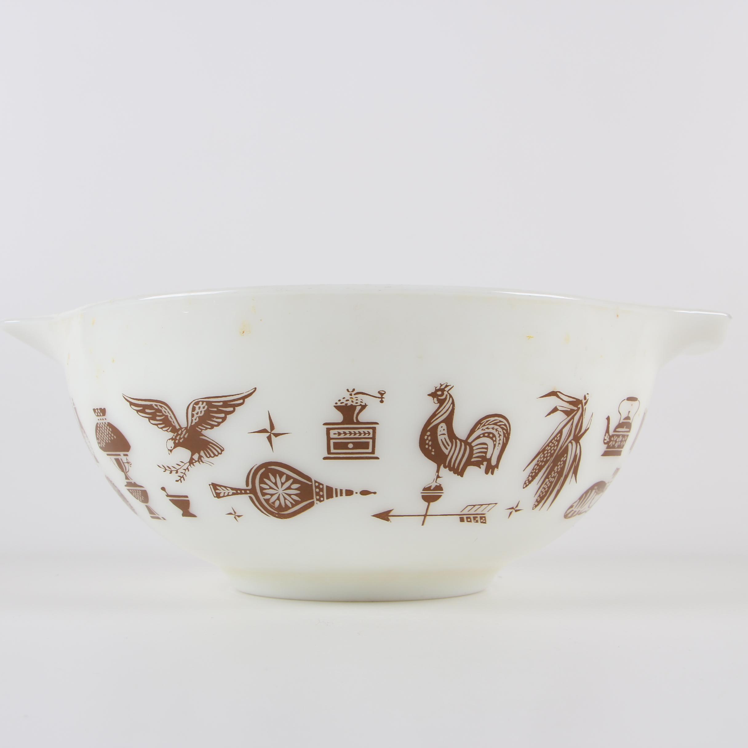 Vintage Pyrex "Early American" and "Primary Colors" Cinderella Bowls