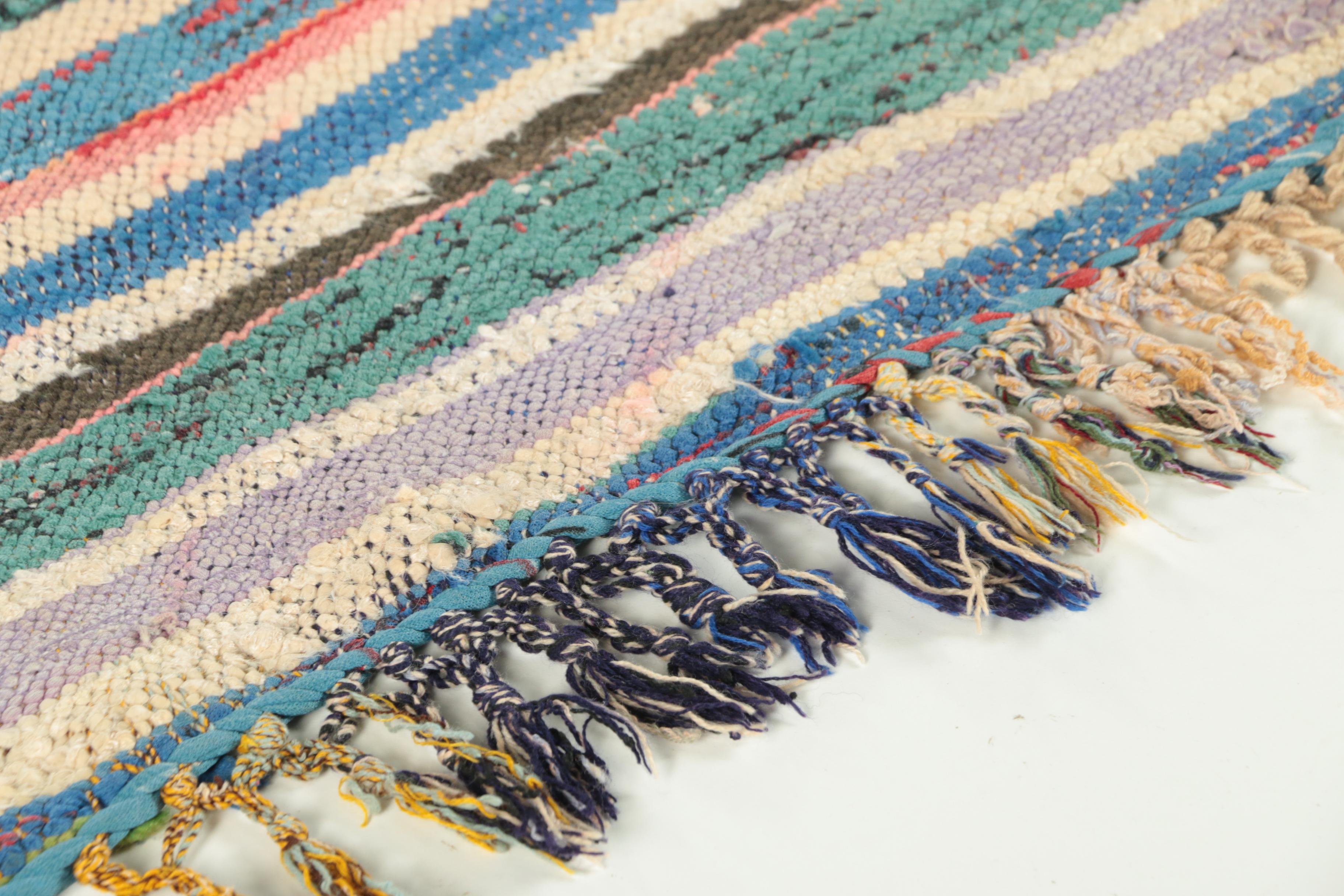 Handwoven Moroccan Boucherouite Rag Rug