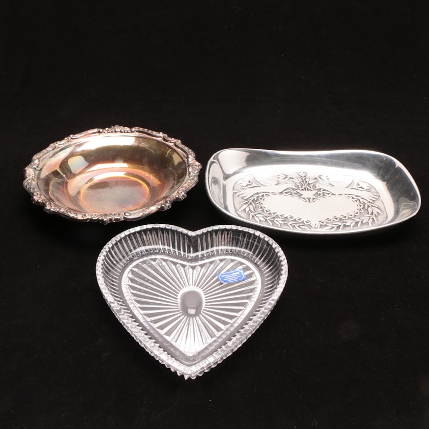 Wilton Armetale Pewter Pennsylvania Dutch Tray with Other Decorative Bowls