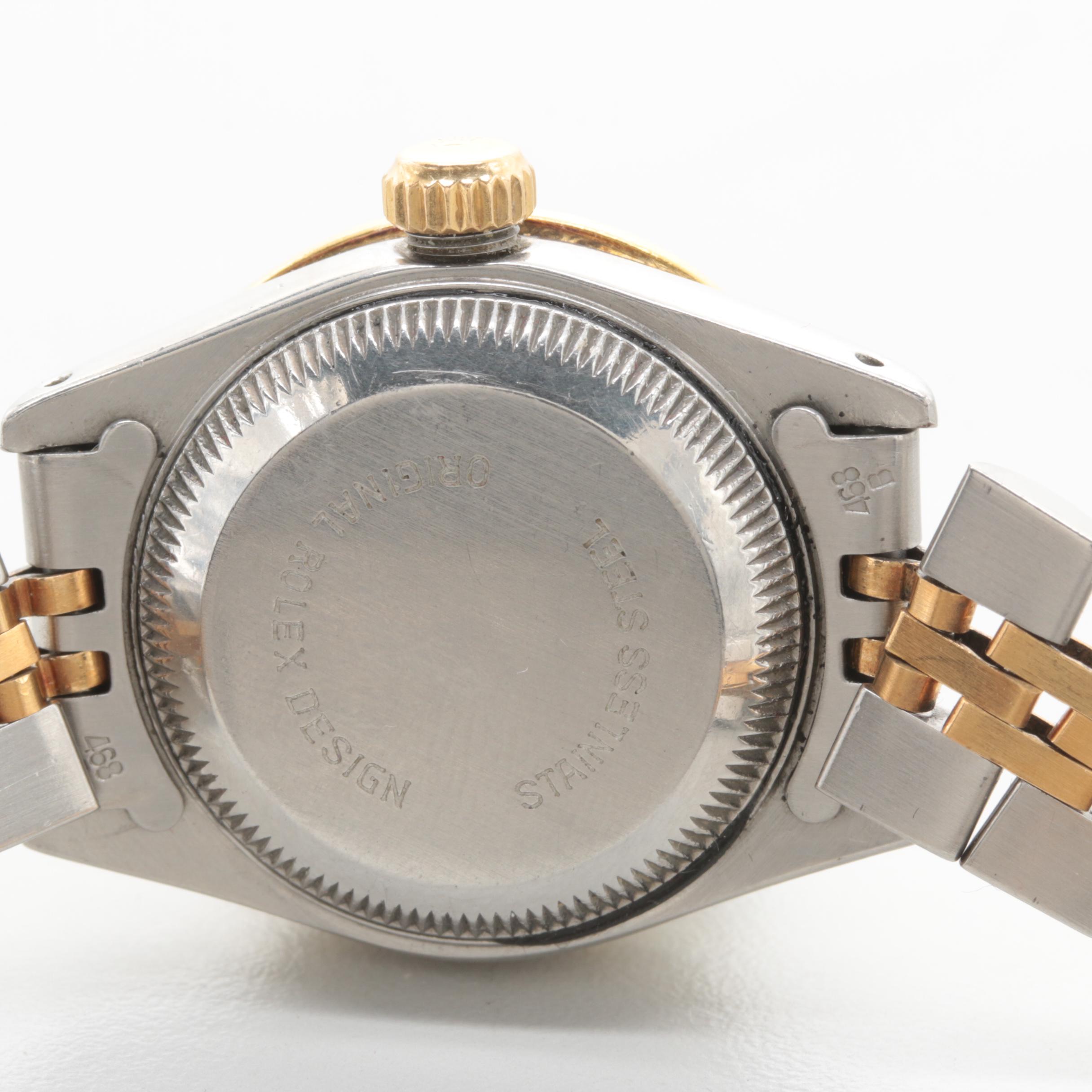 Circa 1987 Rolex Stainless Steel and 18K Yellow Gold 0.96 CTW Diamond Watch