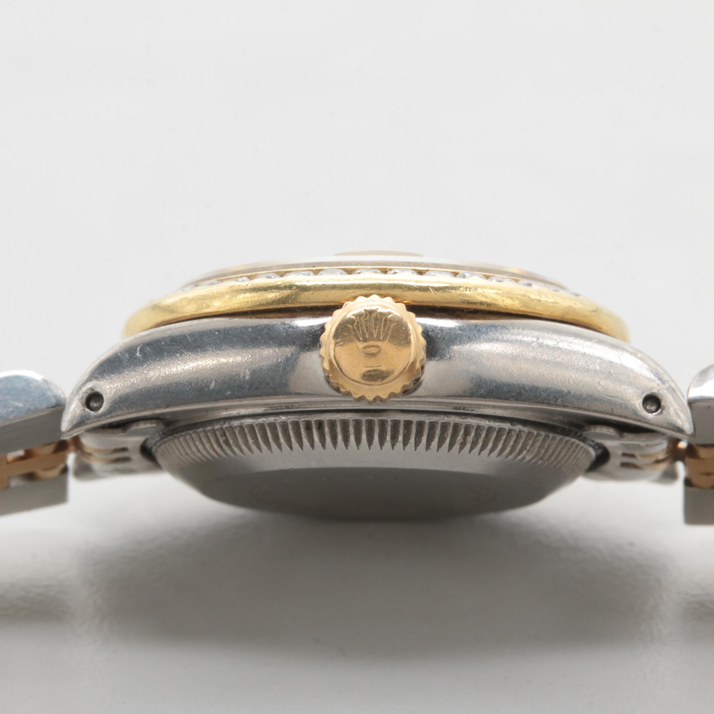 Circa 1987 Rolex Stainless Steel and 18K Yellow Gold 0.96 CTW Diamond Watch