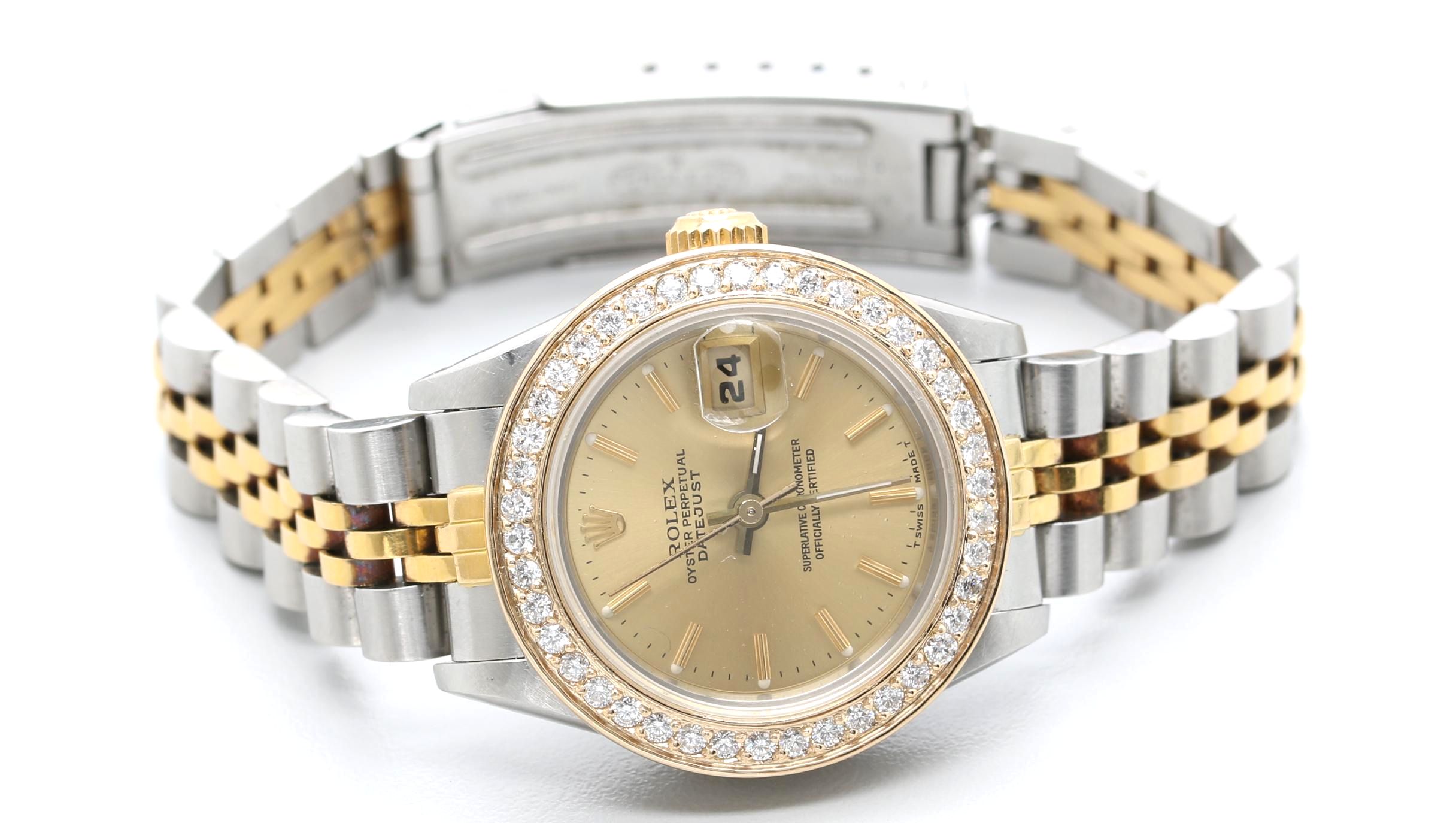 Rolex Datejust Stainless Steel and 18K Yellow Gold Diamond Watch