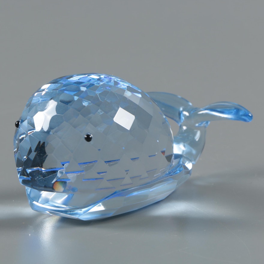 Oleg Cassini Crystal Whale Paperweight