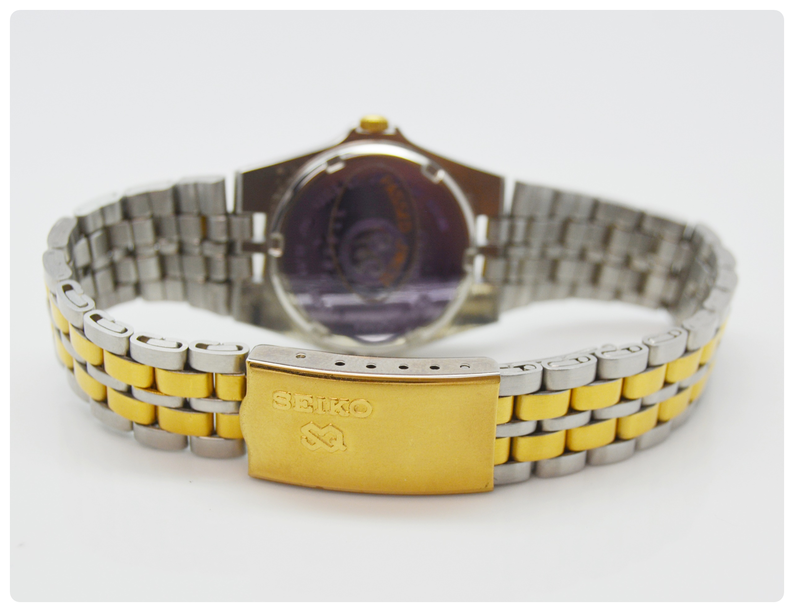 Seiko Quartz Sports 100 Stainless Steel and Gold Plate Watch