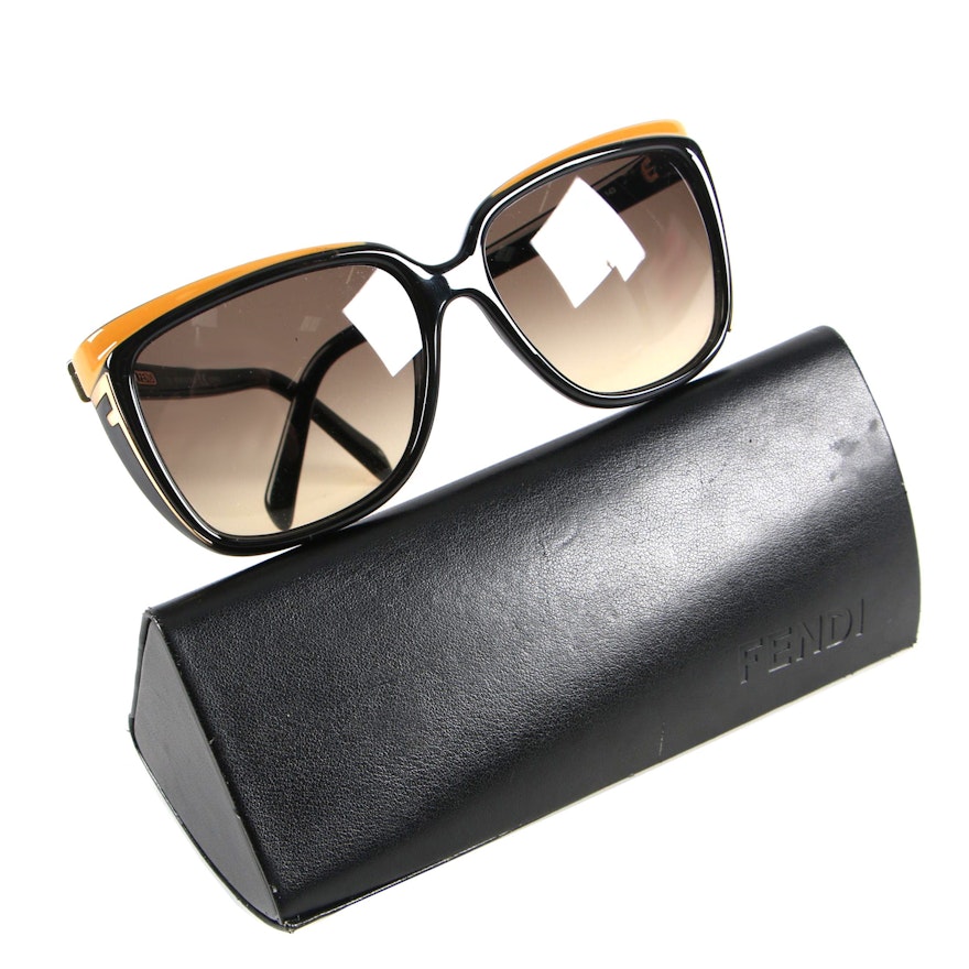 Fendi FS5282 Black and Yellow Sunglasses with Case