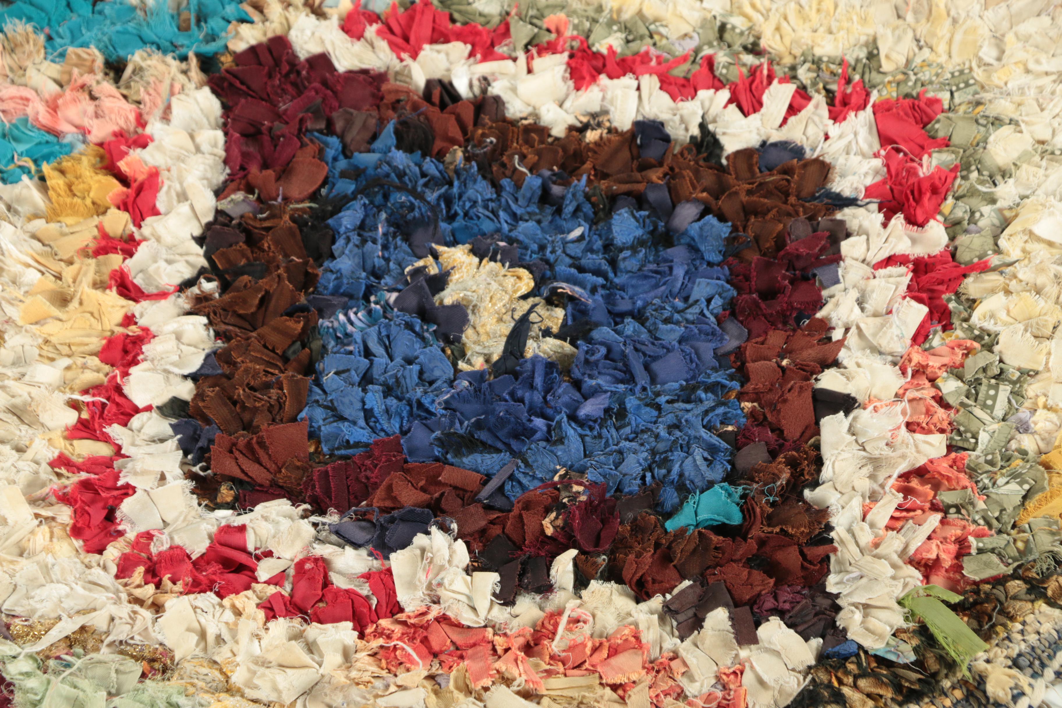 Hand-Knotted Moroccan Boucherouite Accent Rug