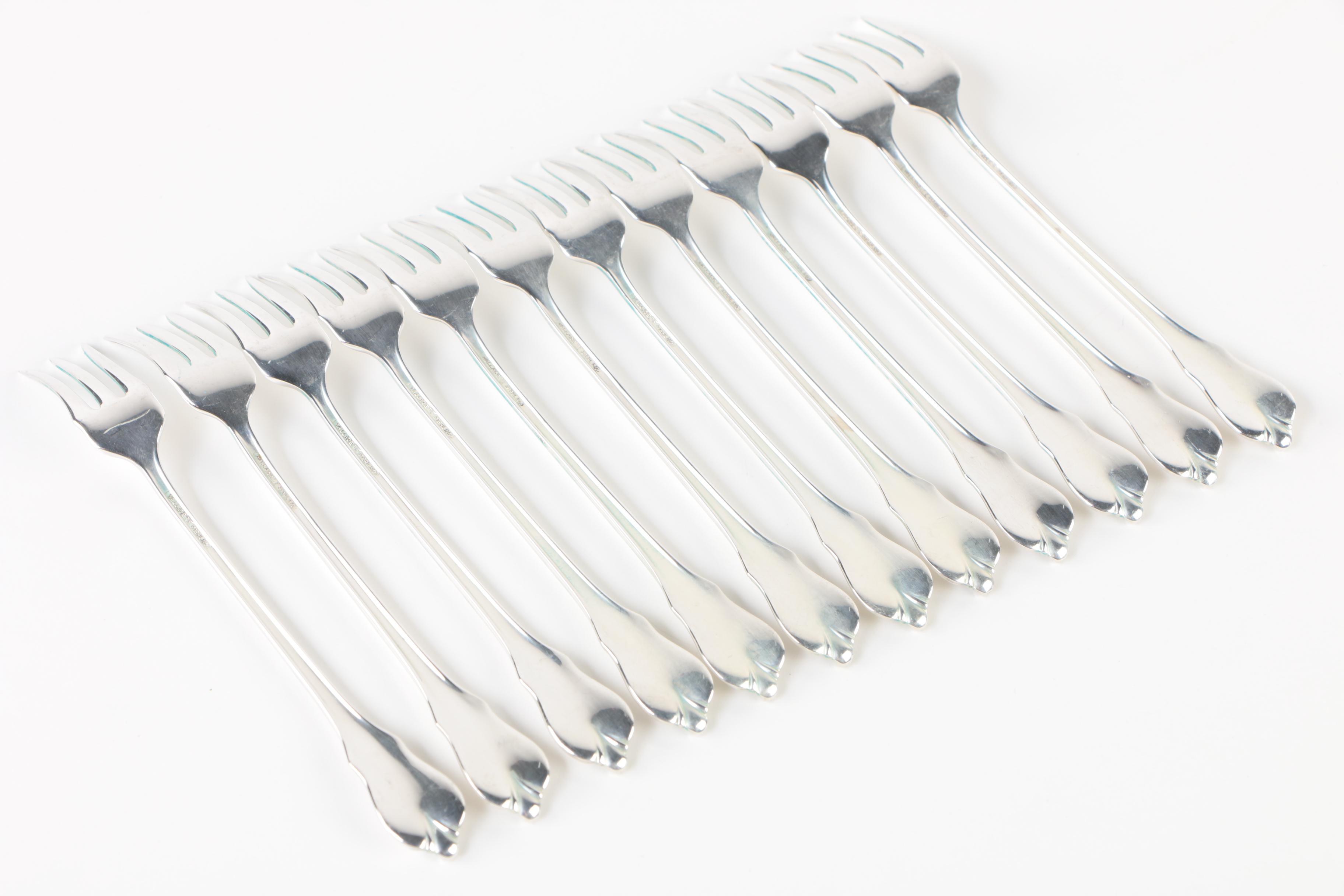 Wallace Silversmiths "Grand Colonial" Sterling Silver Cocktail Fork Set