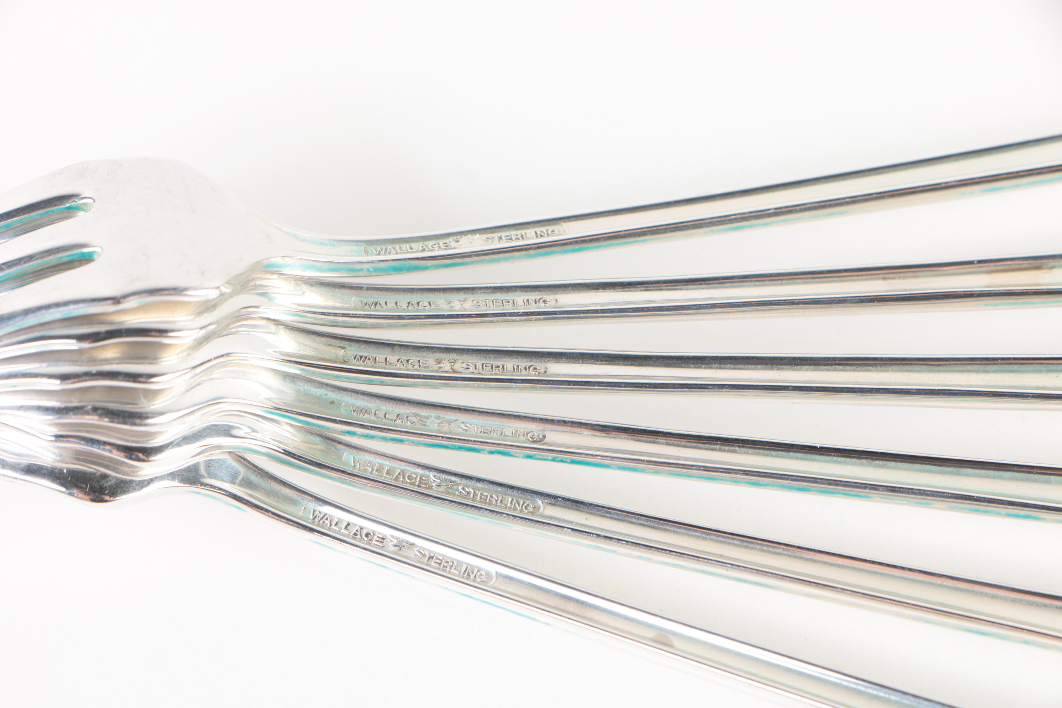 Wallace Silversmiths "Grand Colonial" Sterling Silver Cocktail Fork Set