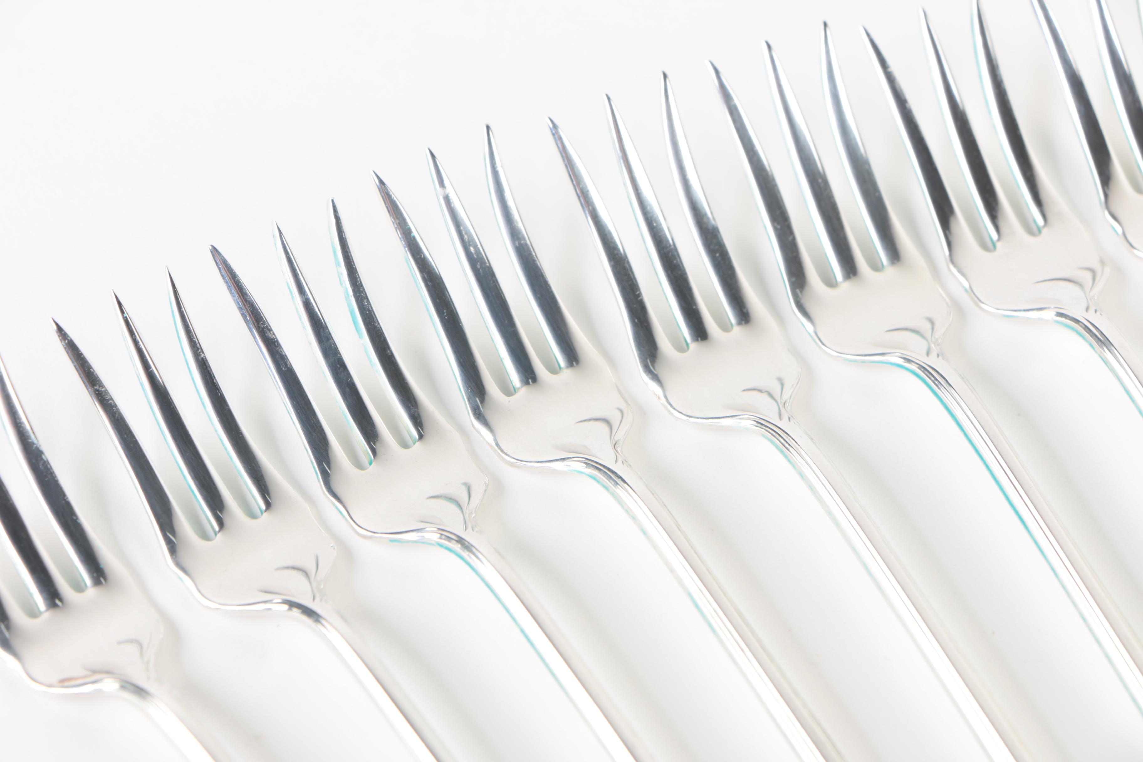 Wallace Silversmiths "Grand Colonial" Sterling Silver Cocktail Fork Set