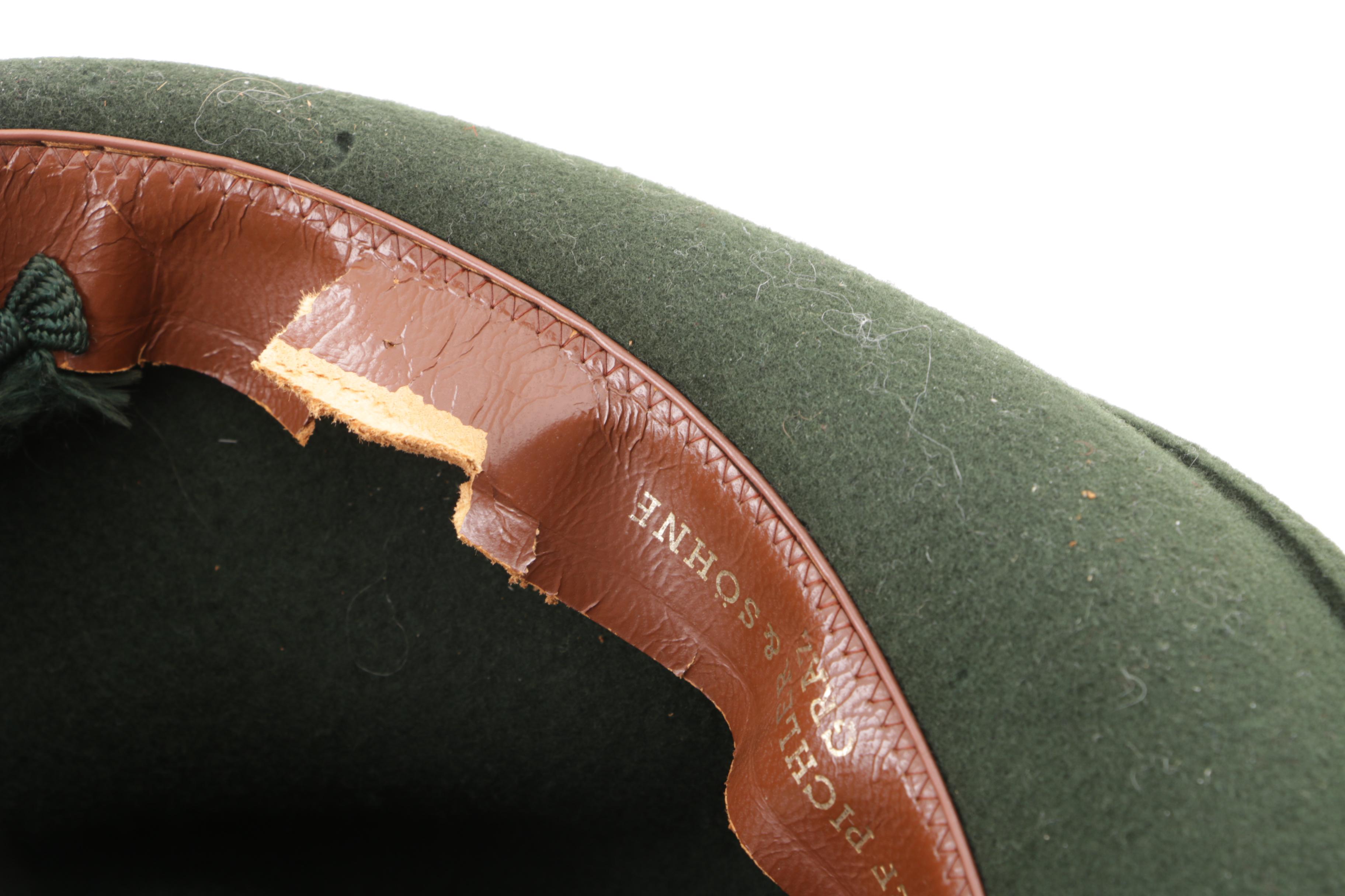 Vintage Austrian Green Felt Tyrolean Hats with Embellishments