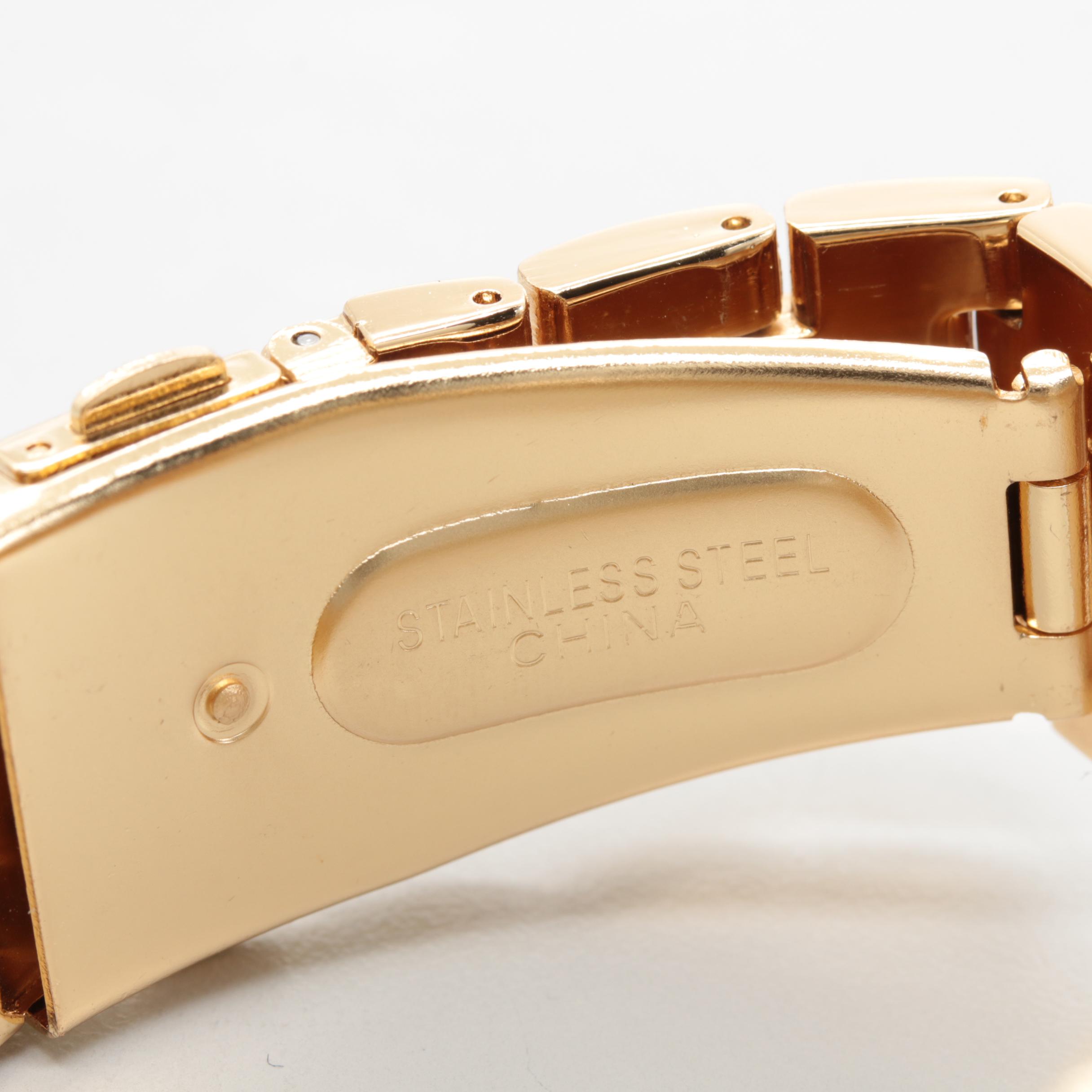 Rocawear Gold Tone Stainless Steel Watch with Tachymeter