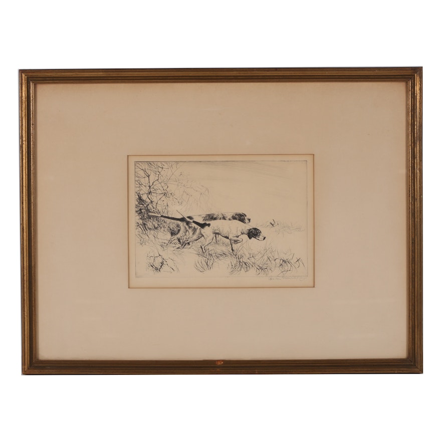 Mid 20th Century Etching with Drypoint