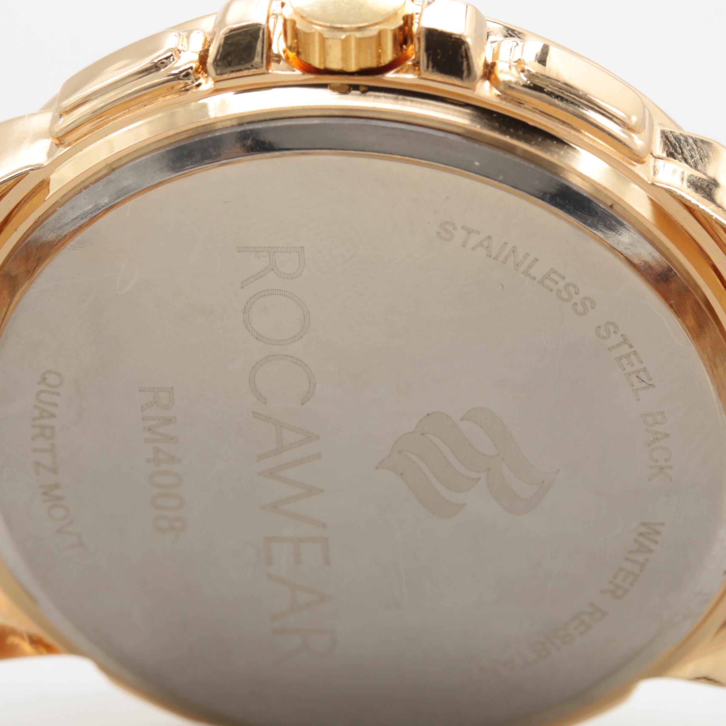 Rocawear Gold Tone Stainless Steel Watch with Tachymeter