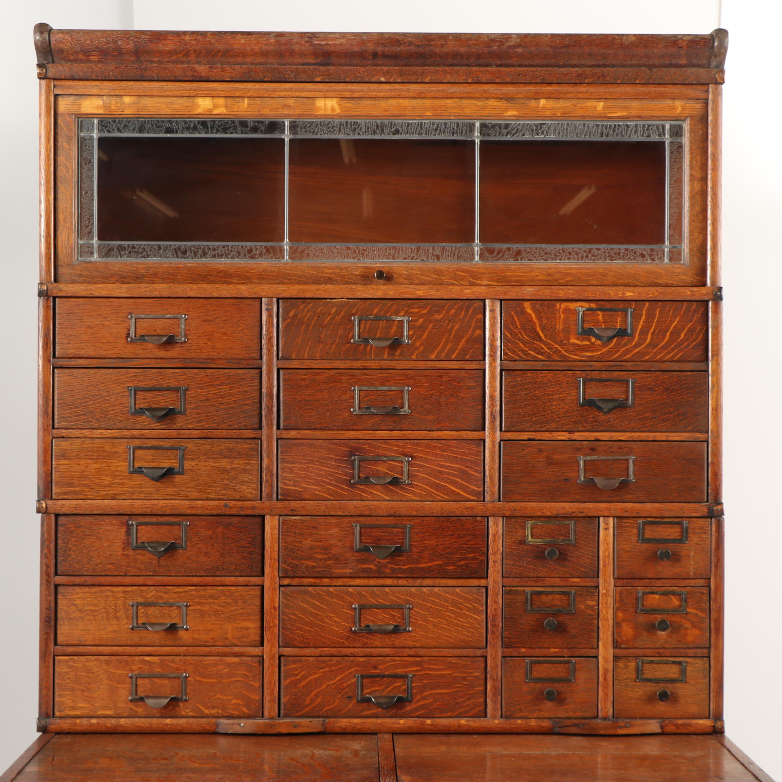Vintage Oak Barrister Filing Cabinet