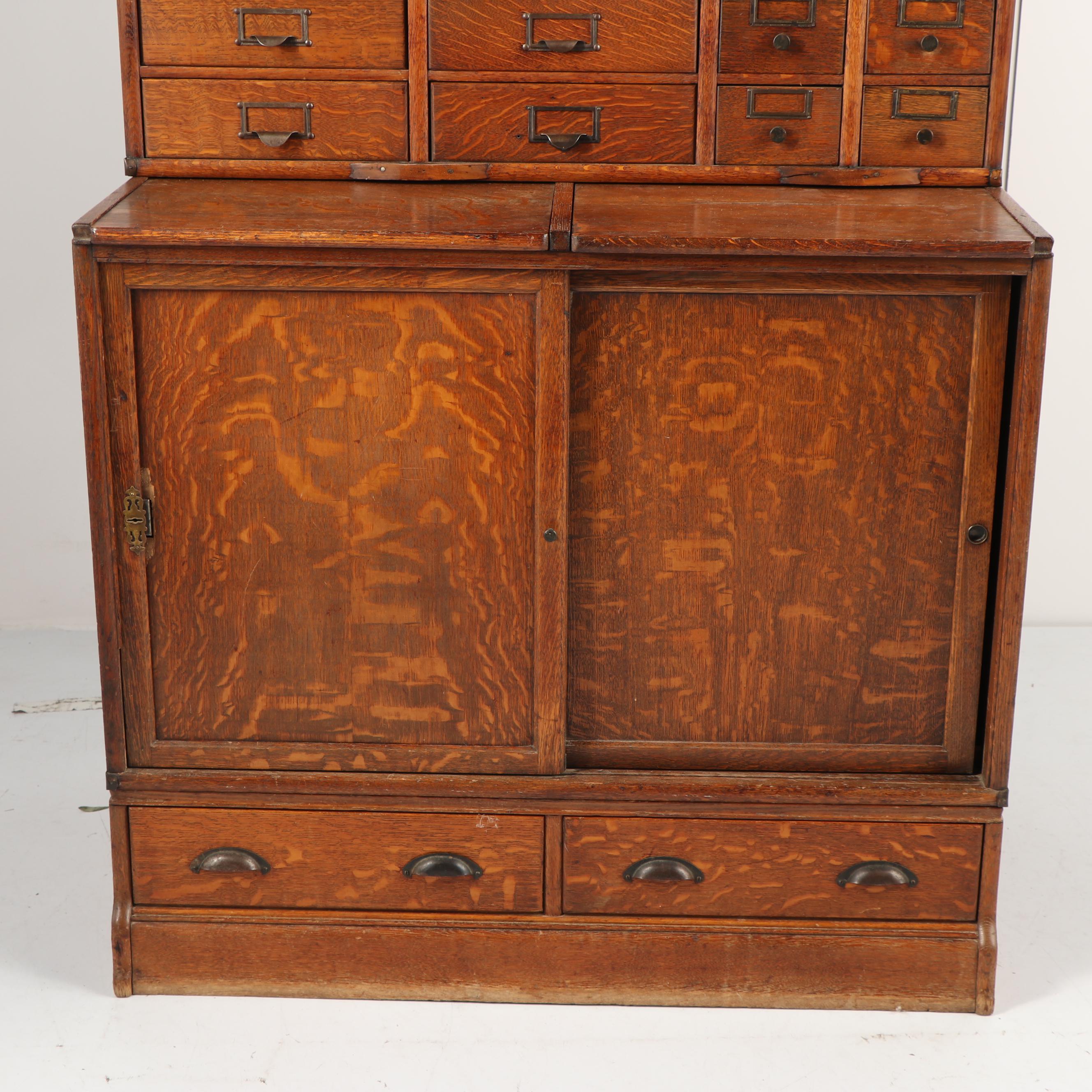 Vintage Oak Barrister Filing Cabinet