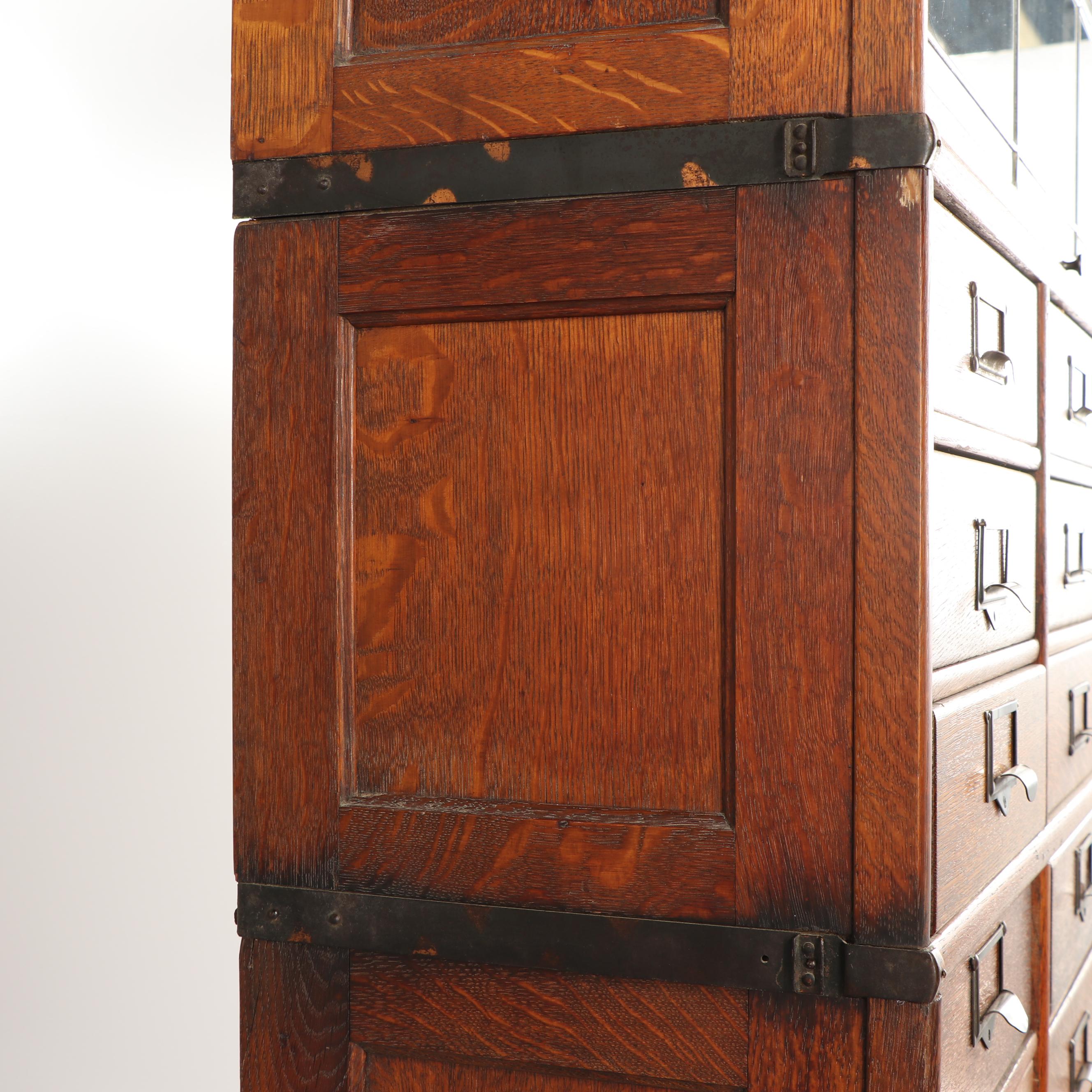 Vintage Oak Barrister Filing Cabinet