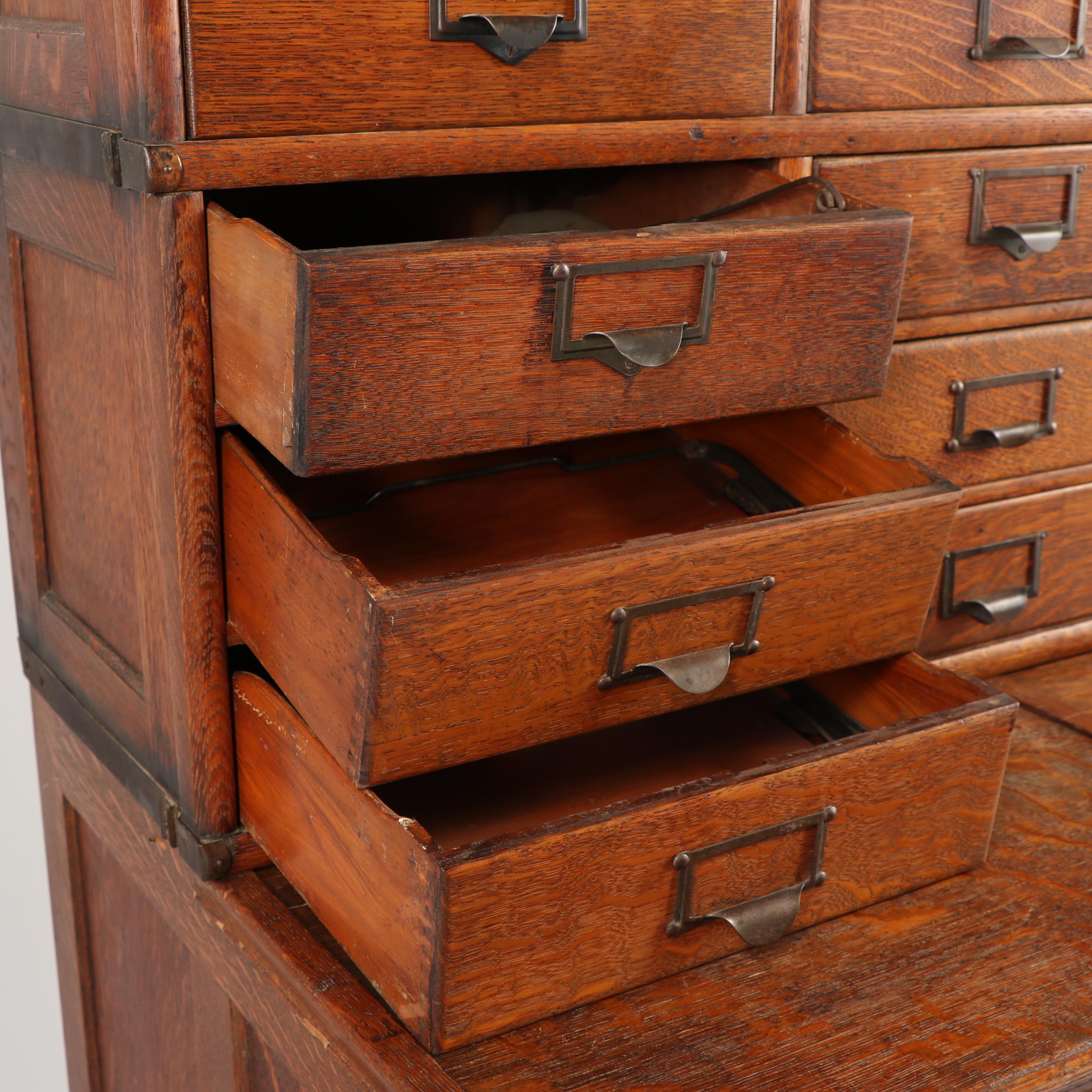 Vintage Oak Barrister Filing Cabinet