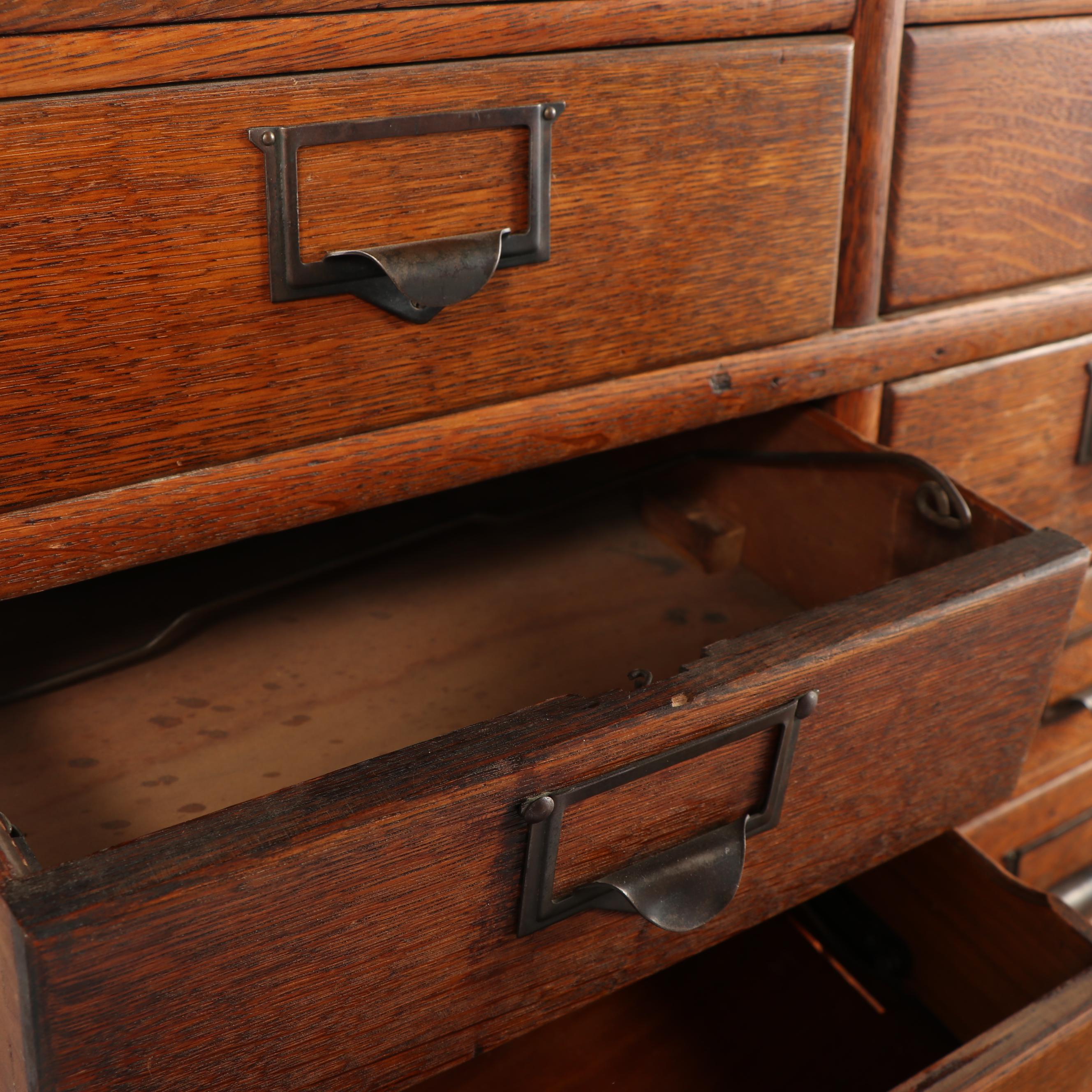 Vintage Oak Barrister Filing Cabinet