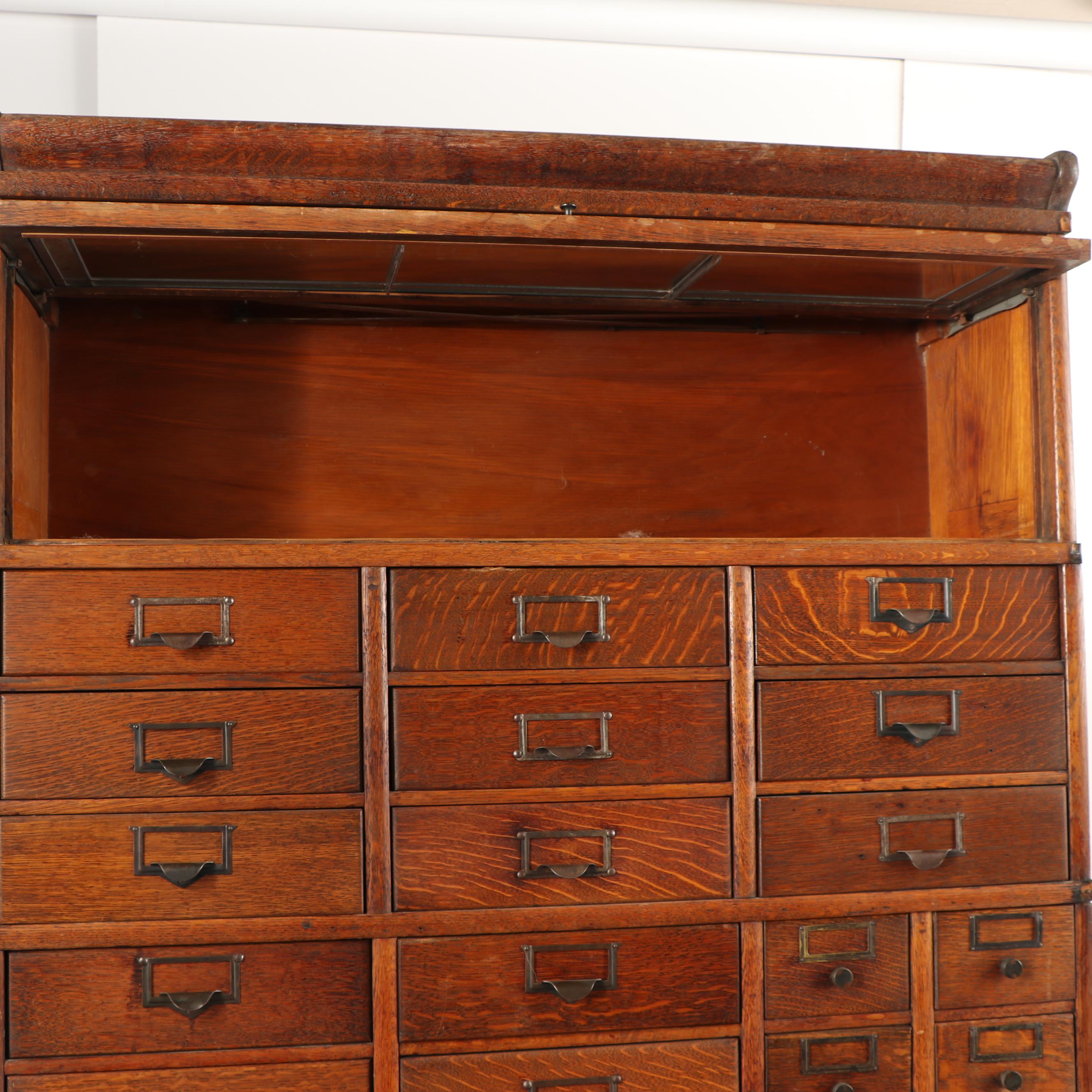 Vintage Oak Barrister Filing Cabinet