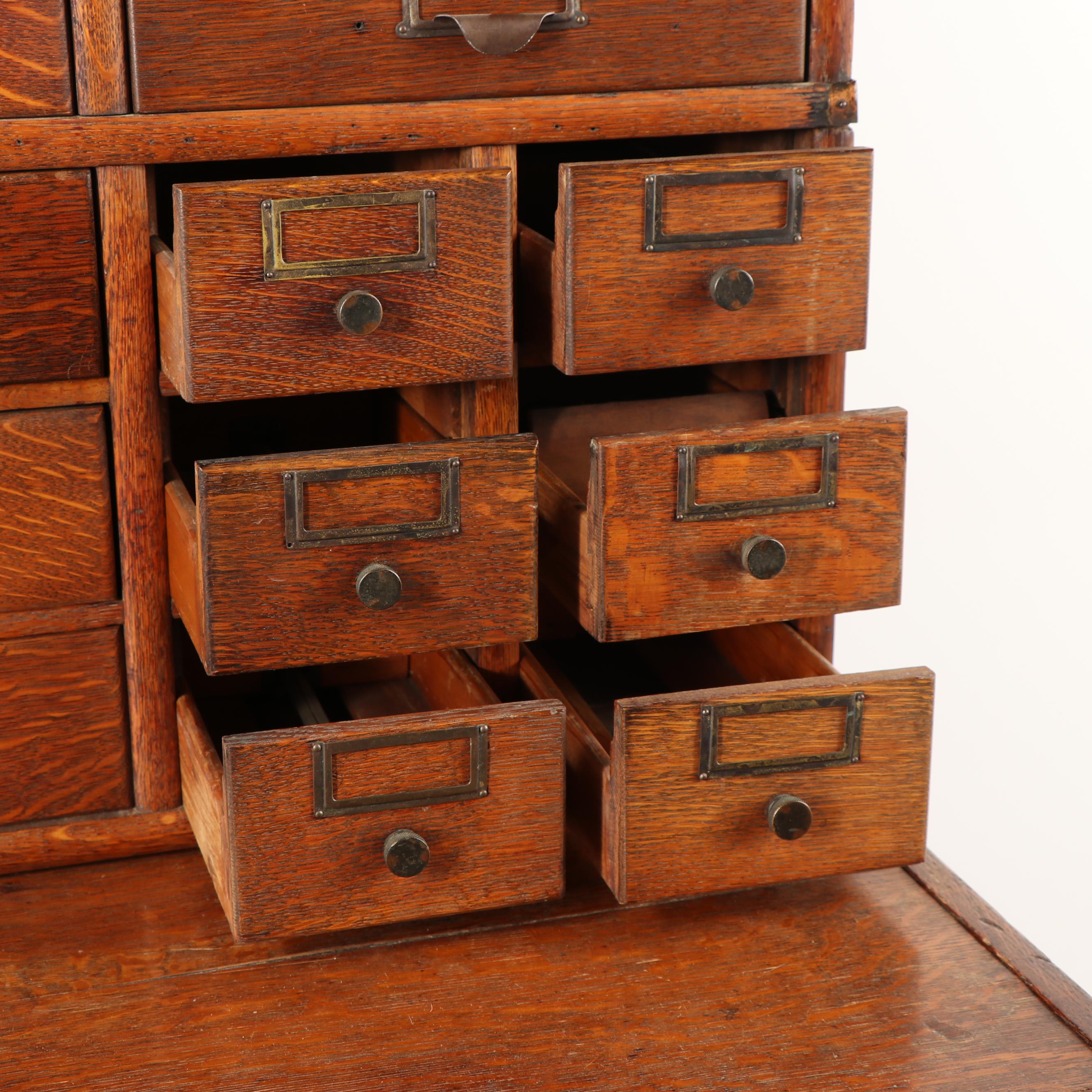 Vintage Oak Barrister Filing Cabinet