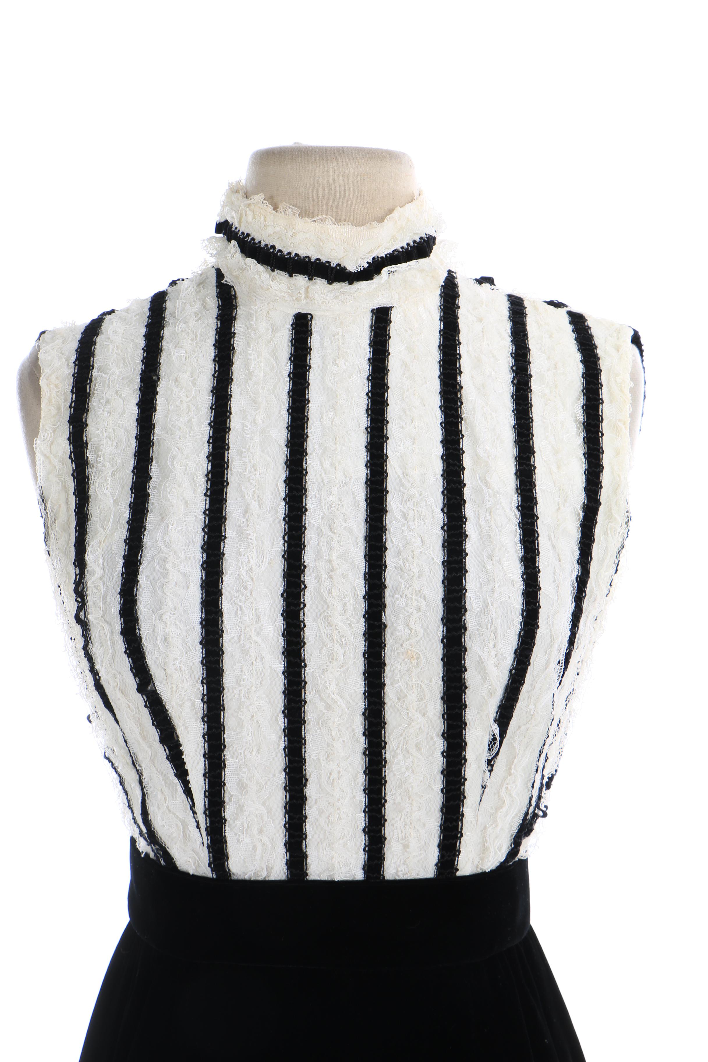 Vintage Lace and Velveteen Sleeveless Dress and Marshall Fields Sequined Jacket