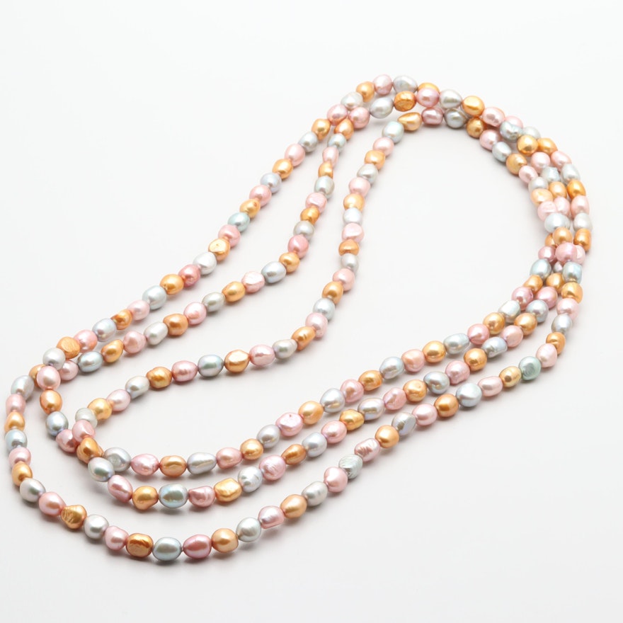 Cultured Pearl Continuous Necklace