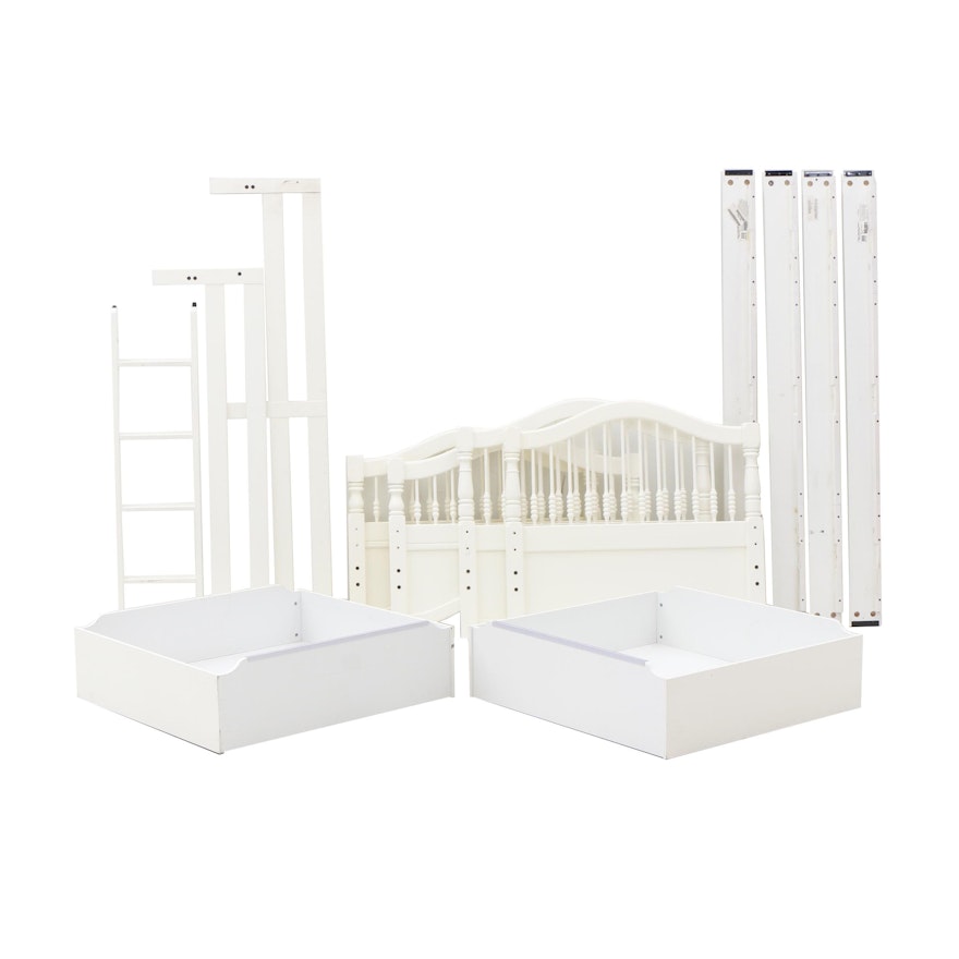 White Pained Stanley Furniture Bunk Bed with Trundle