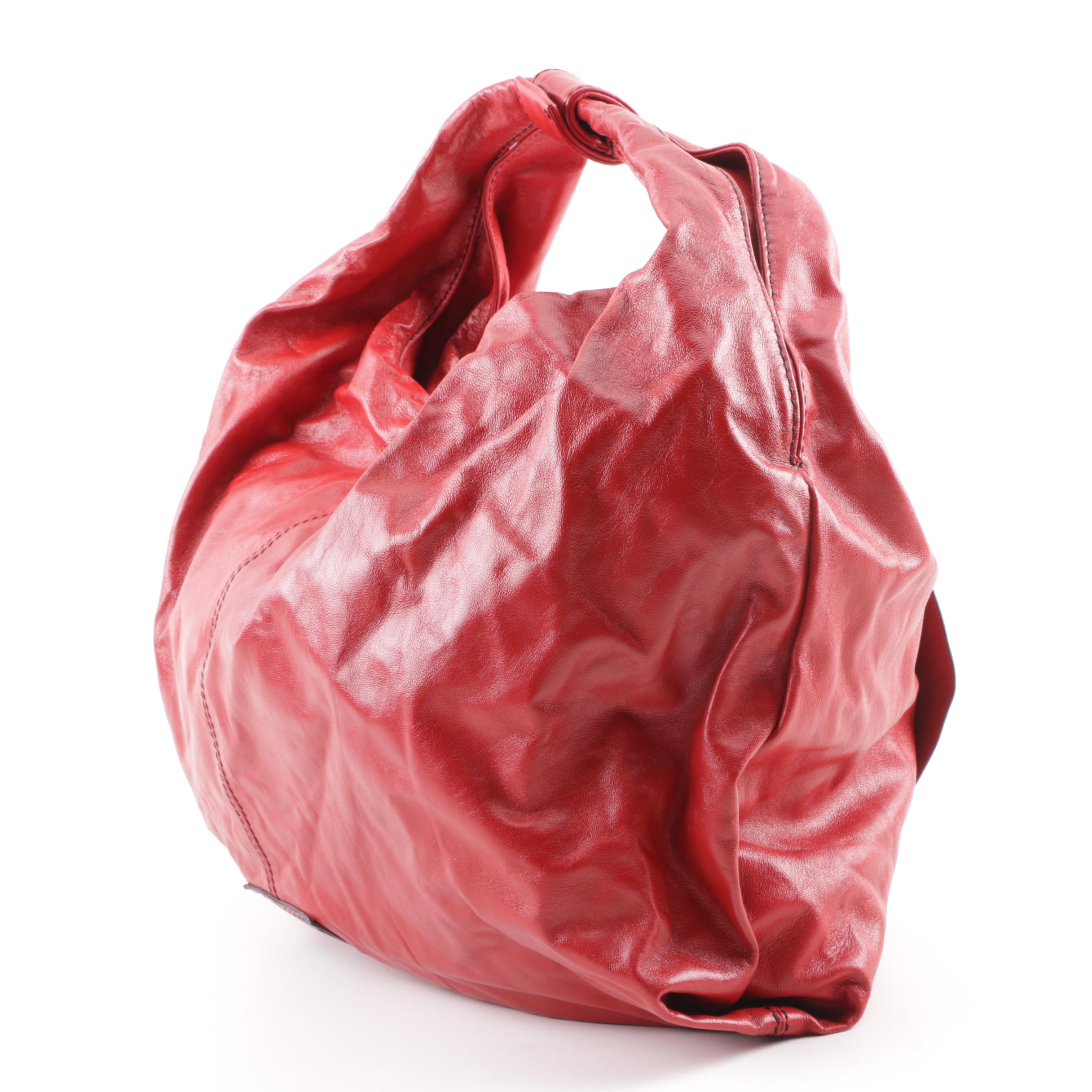Valentino Garavani Petale Red Leather Hobo Bag