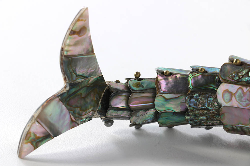 Vintage 1960's Abalone Shell Fish Form Bottle Opener